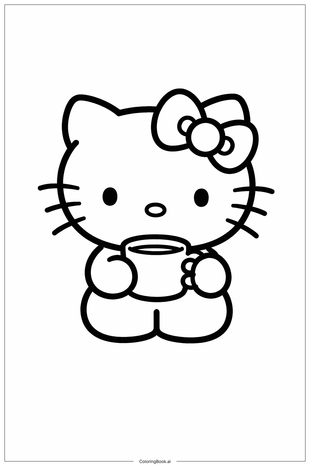 Hello Kitty 馬卡龍杯著色頁