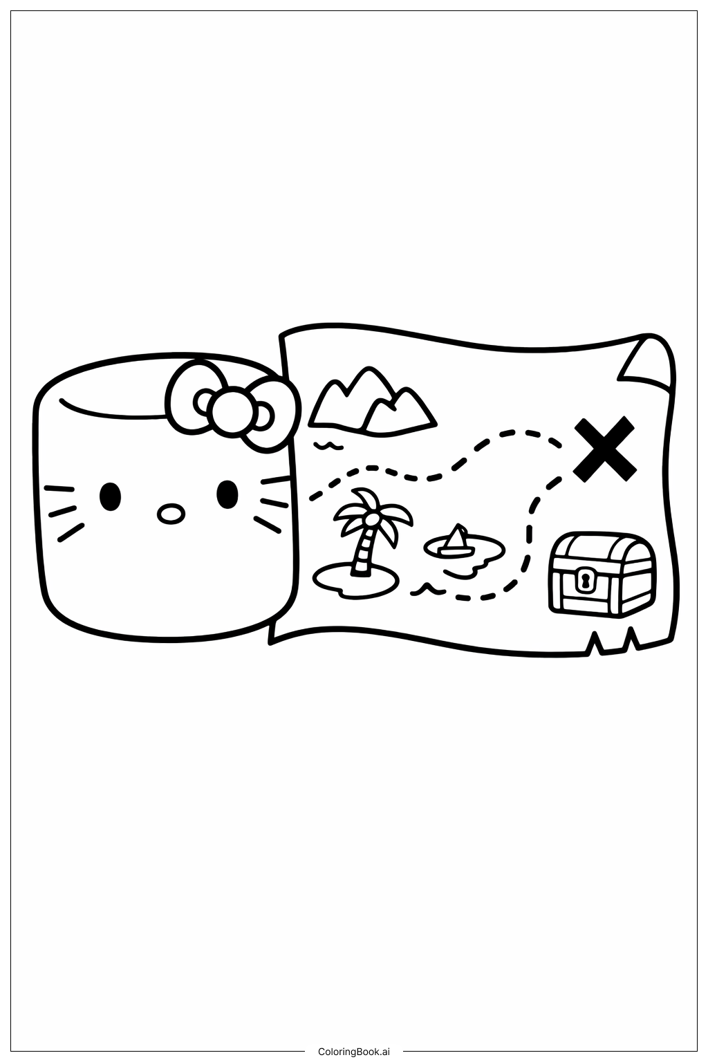 Hello Kitty Marshmallow Coloring Page