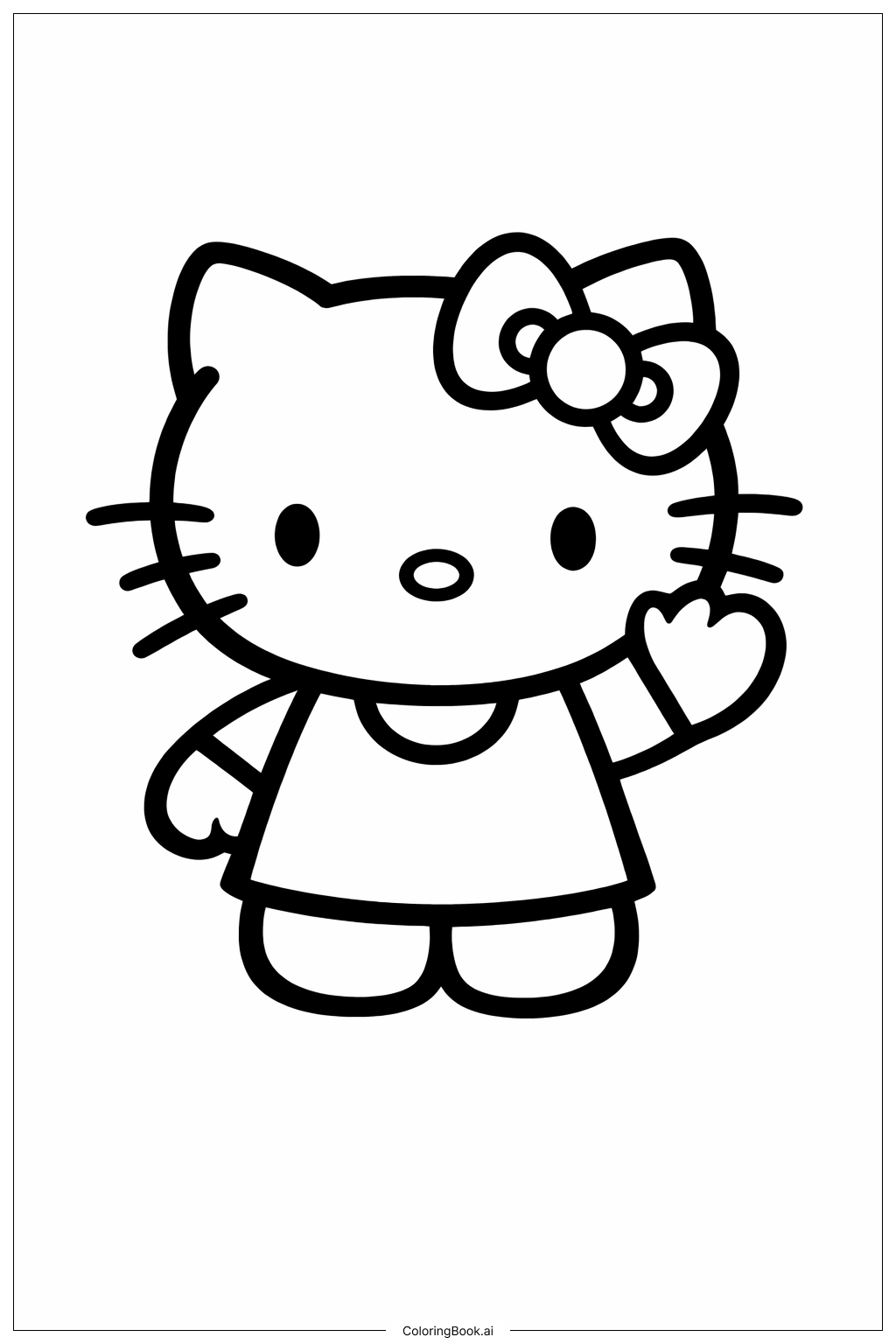  Page de coloriage Hello Kitty Saint-Valentin 