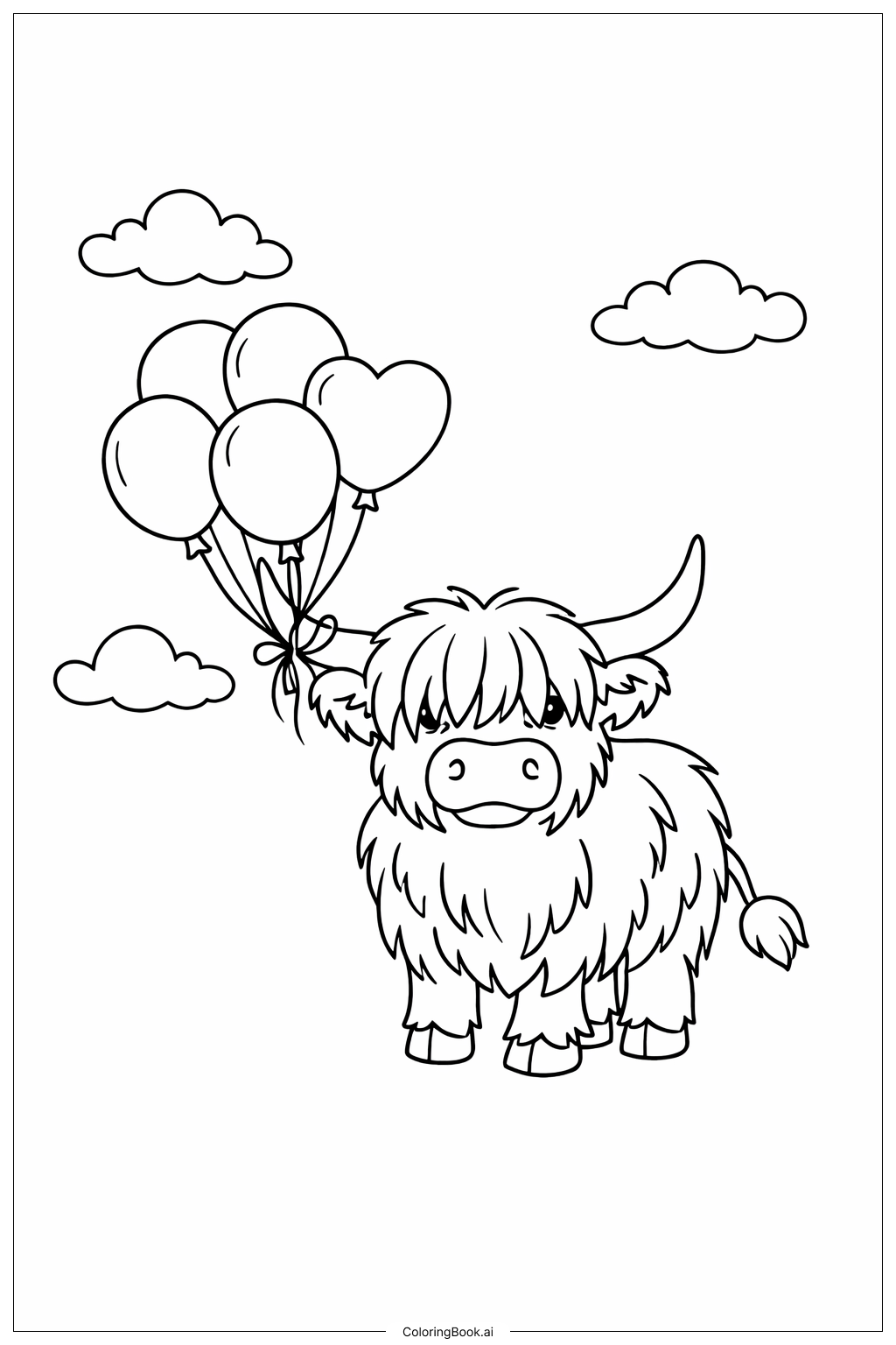  氣球高地牛著色頁 