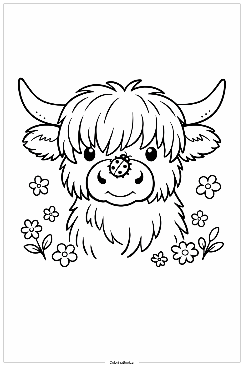  Highland Cow著色頁 