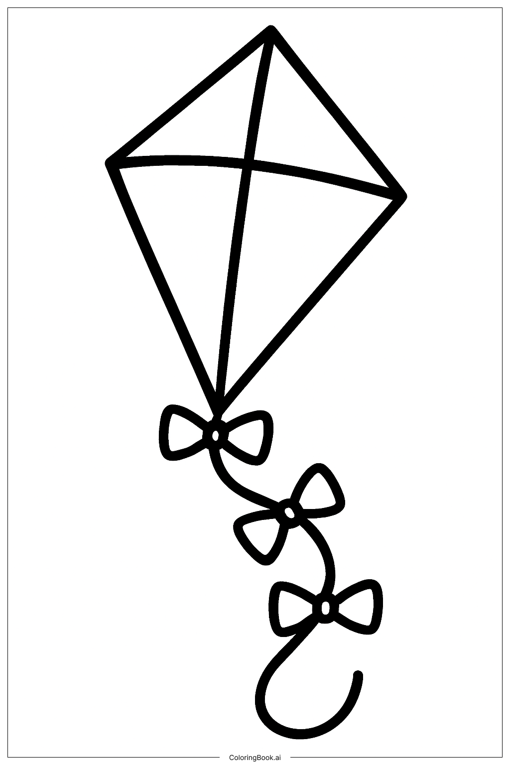 ホリデー凧の塗り絵ページ