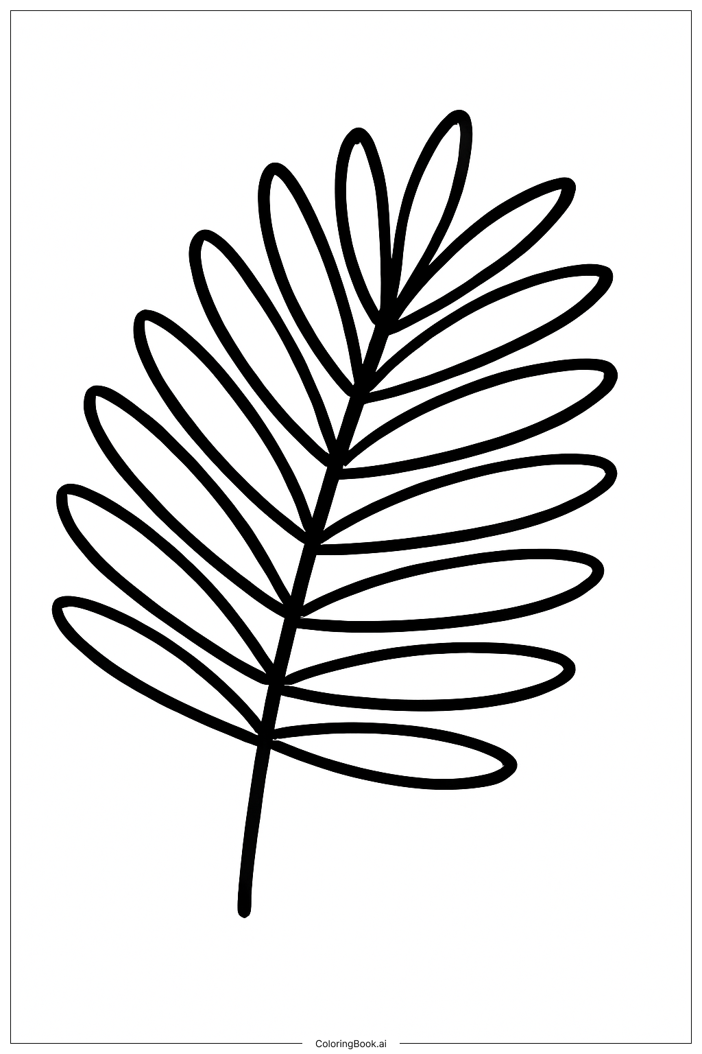 ホリデーパームリーフの塗り絵ページ