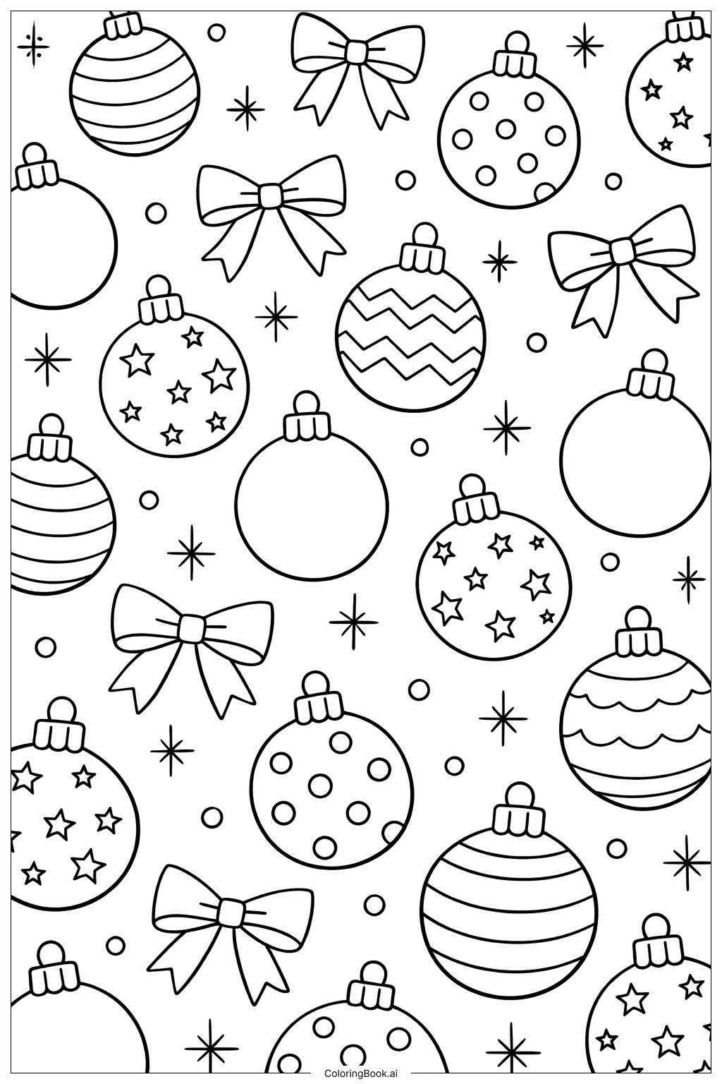  装饰节日图案填色页 