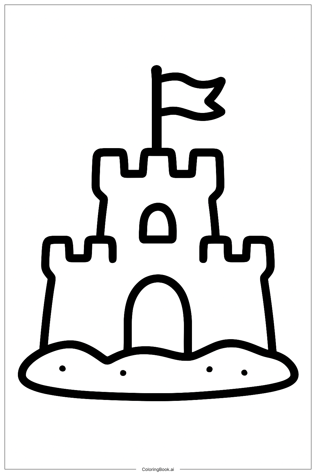 ホリデーサンドキャッスルの塗り絵ページ