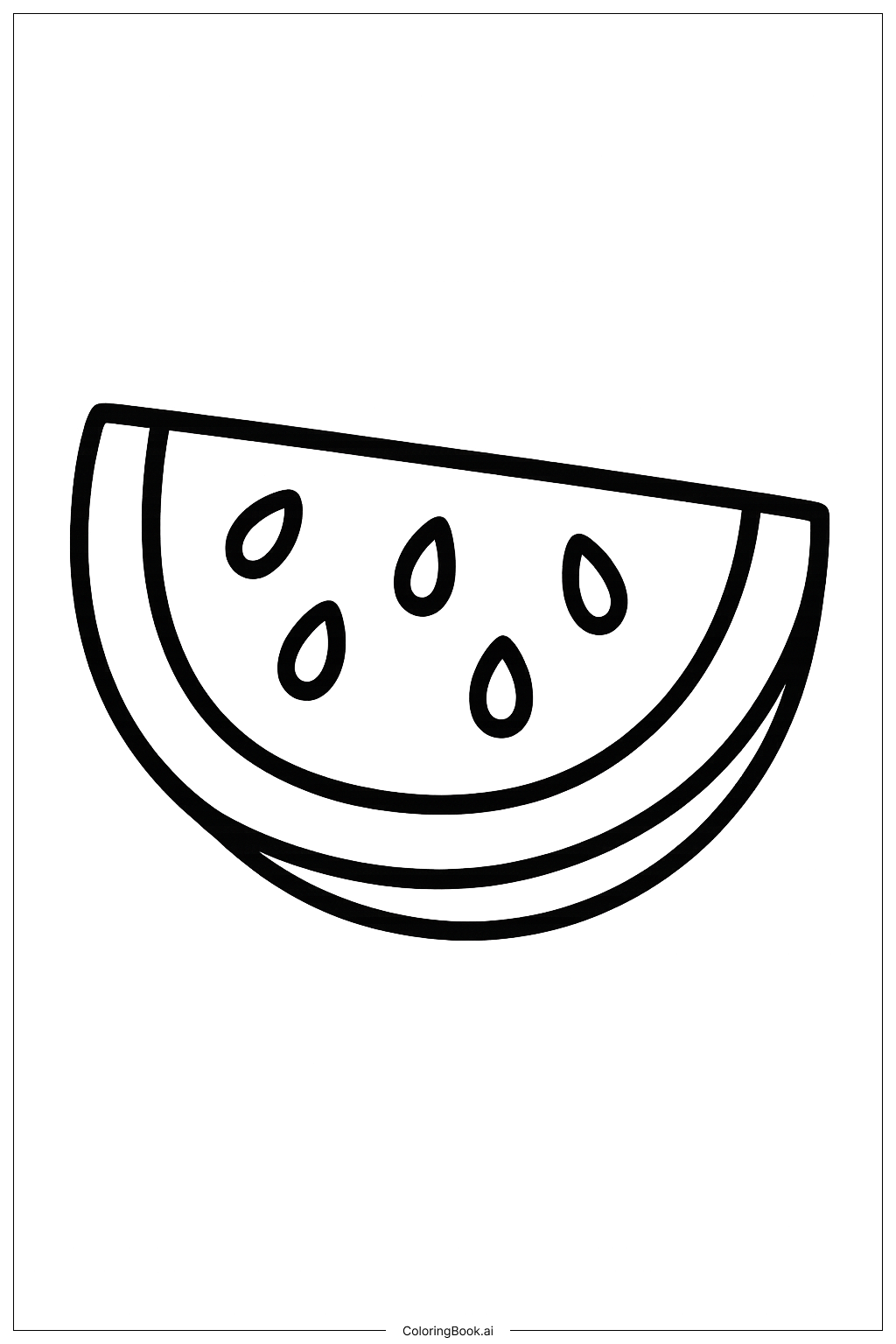 ホリデースイカスライスの塗り絵ページ