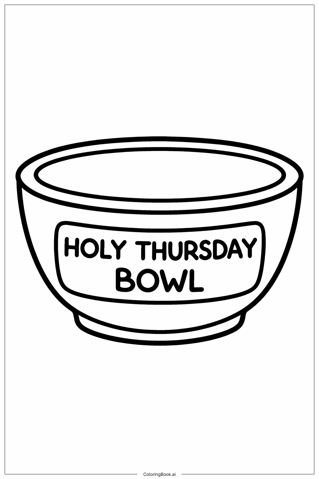 ホーリーサーズデイの器の塗り絵ページ