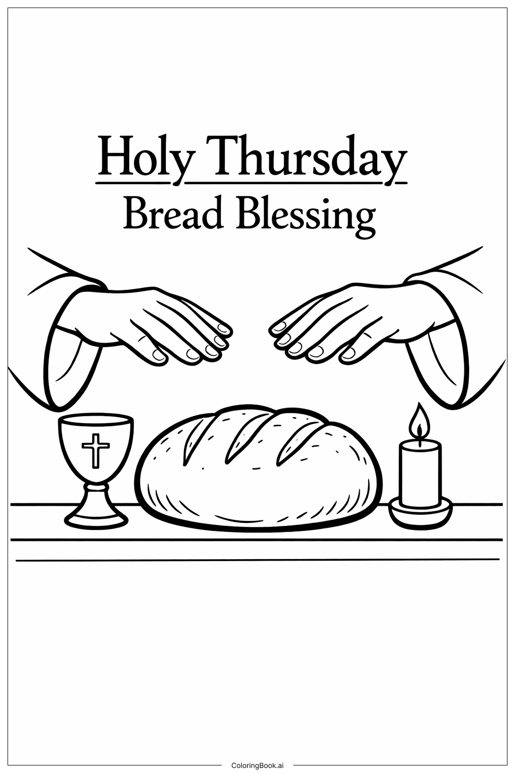 Página para colorear de Bendición del Pan del Jueves Santo