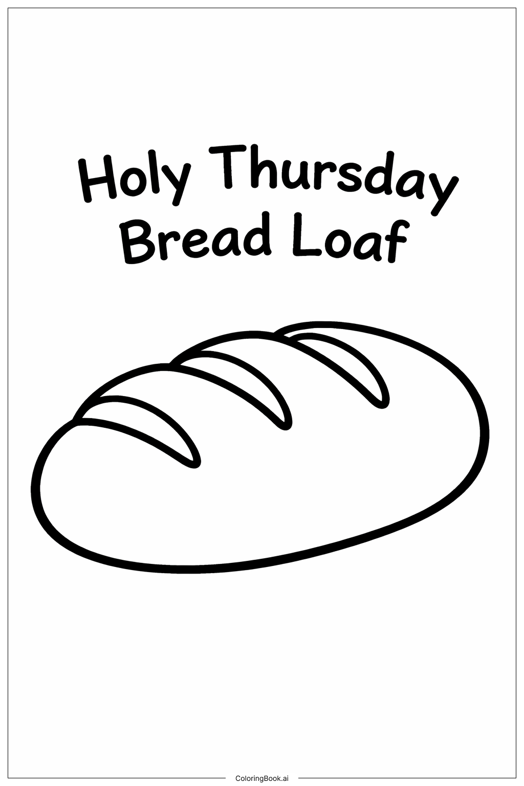聖木曜日のパンの塊の塗り絵ページ