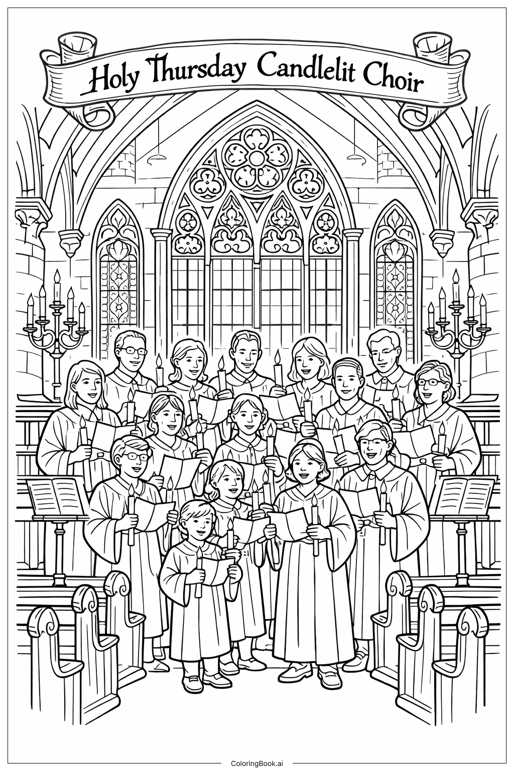  聖週四燭光合唱團著色頁 
