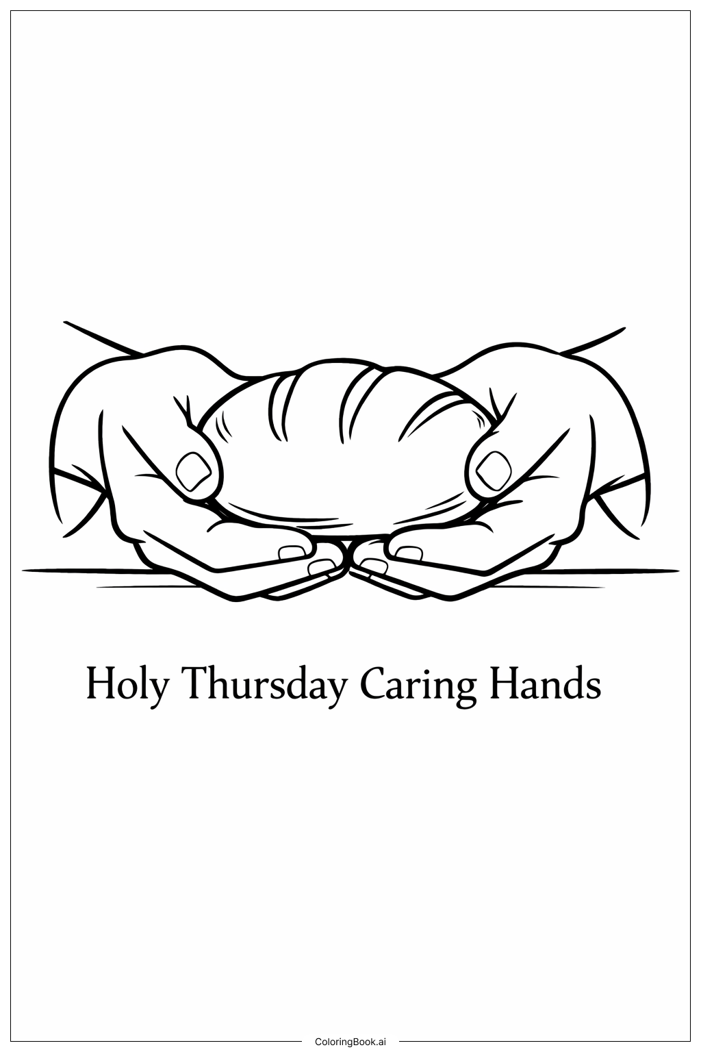  圣周四关爱之手填色页 
