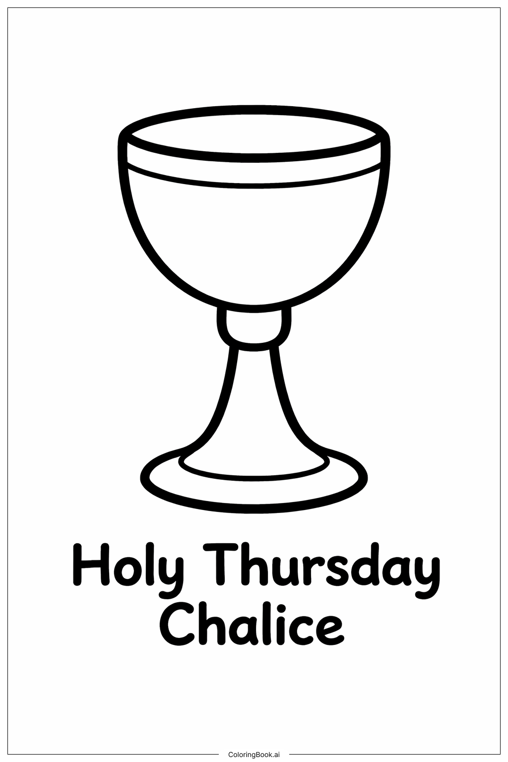 聖木曜日の聖杯の塗り絵ページ