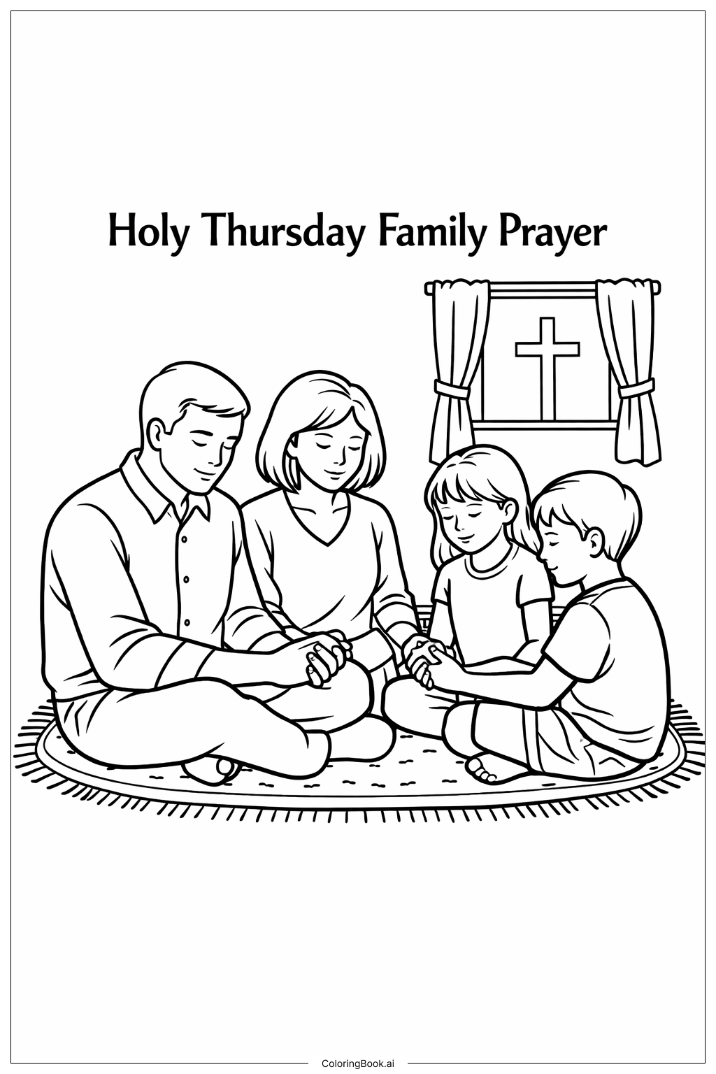 Page de coloriage Prière familiale du Jeudi Saint