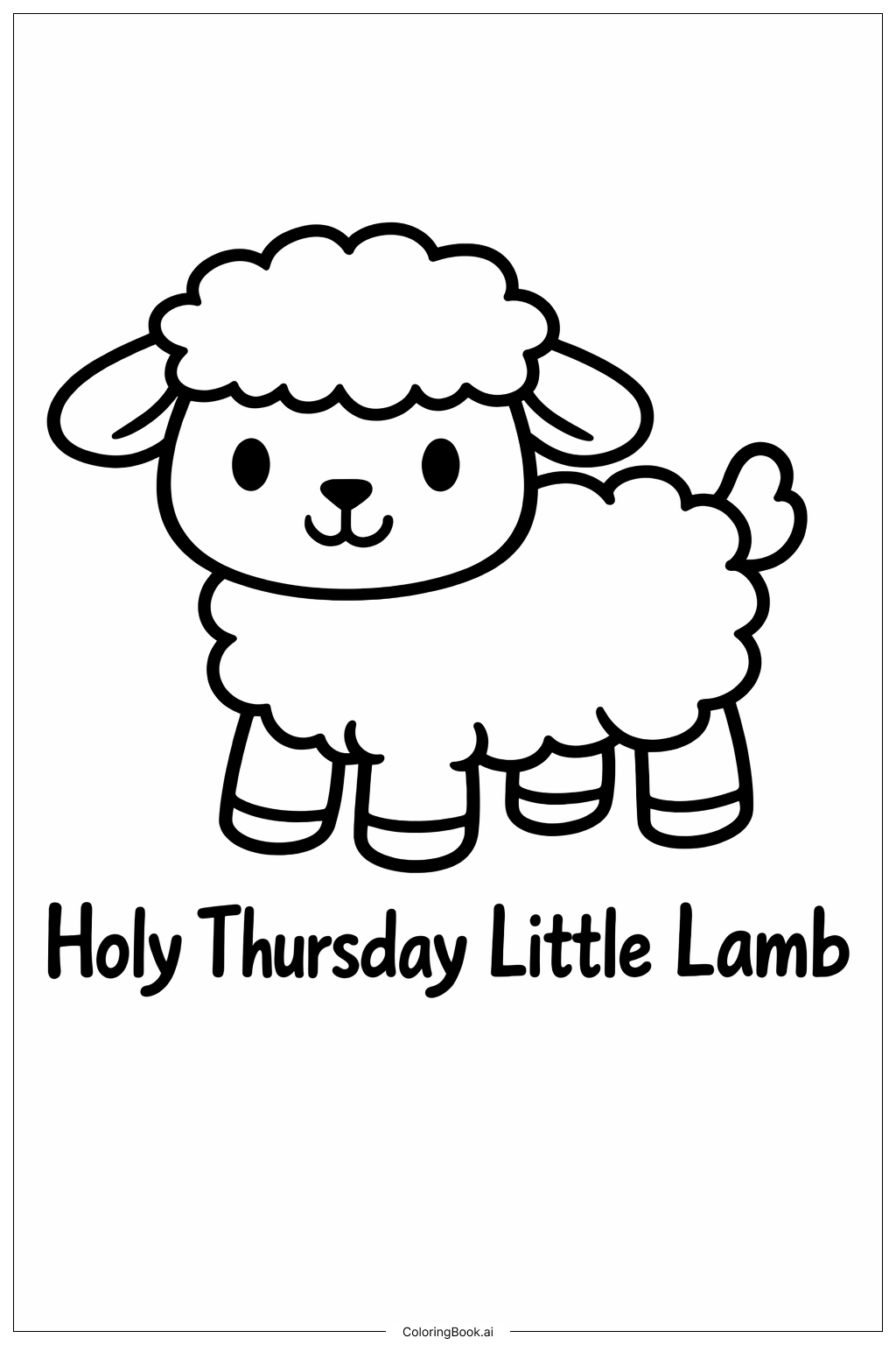 Página para colorear de Corderito del Jueves Santo