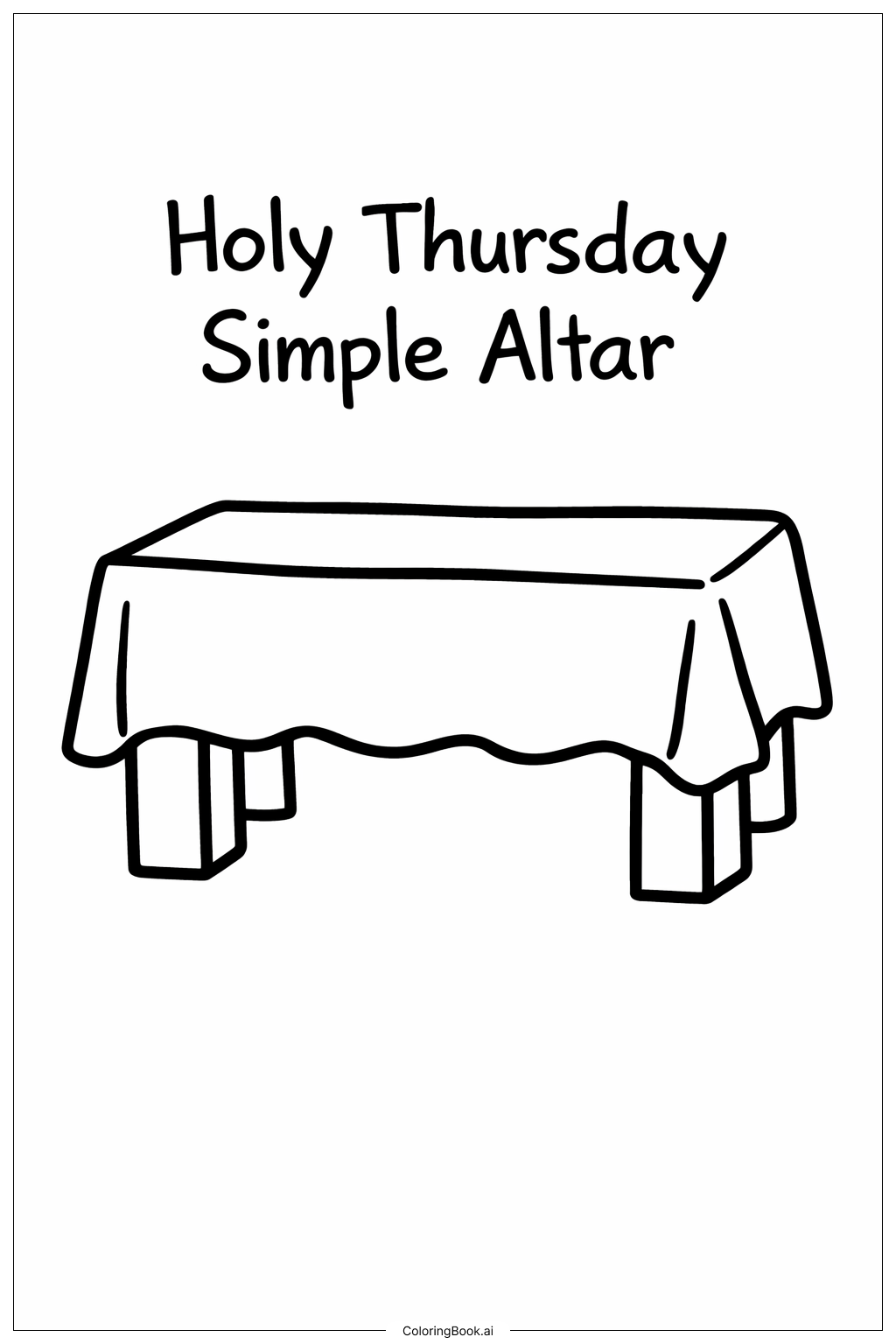 聖木曜日のシンプルな祭壇の塗り絵ページ