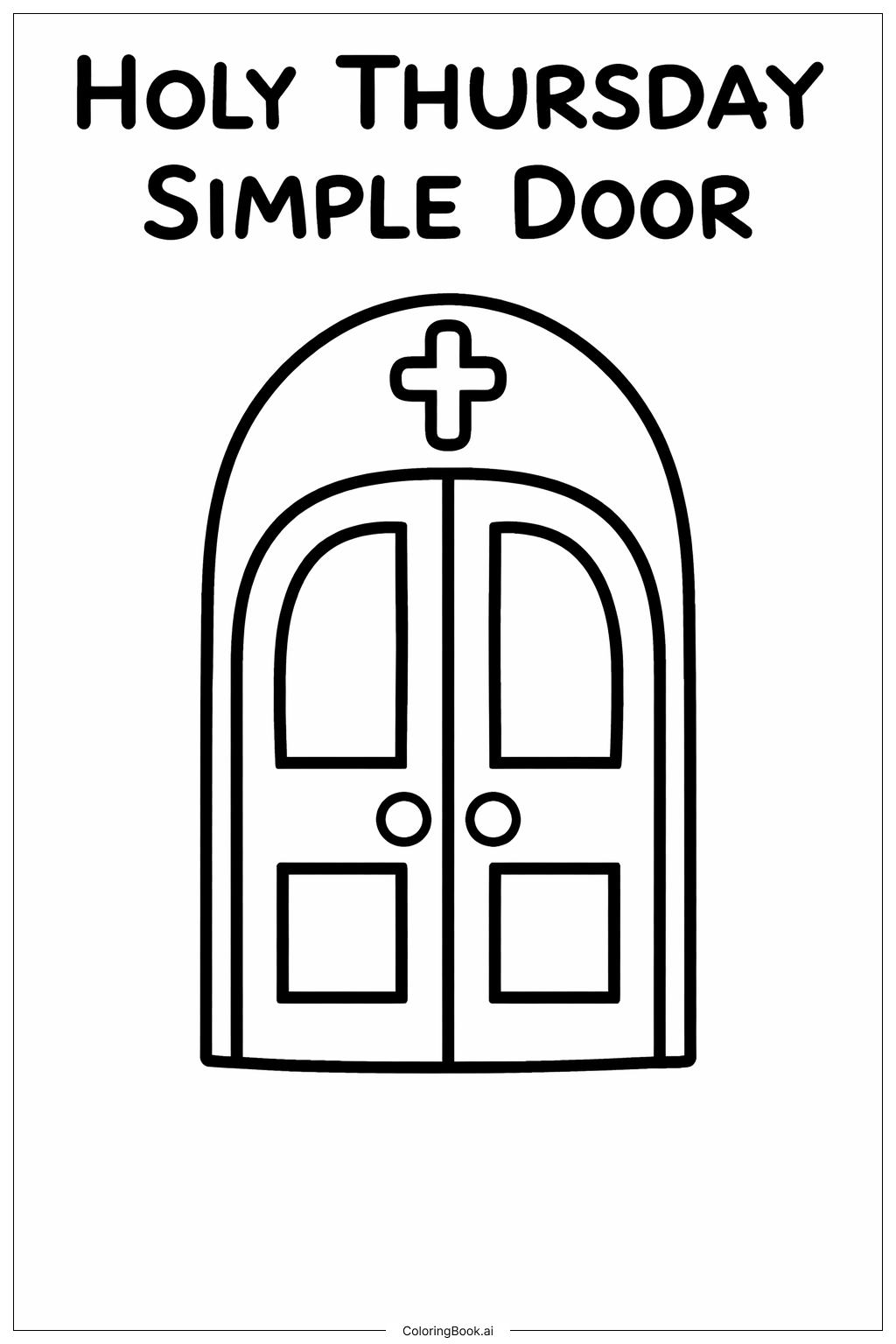 Página para colorear de Puerta Simple del Jueves Santo
