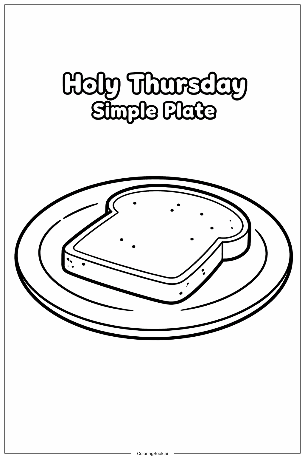 Página para colorear de Plato Sencillo de Jueves Santo