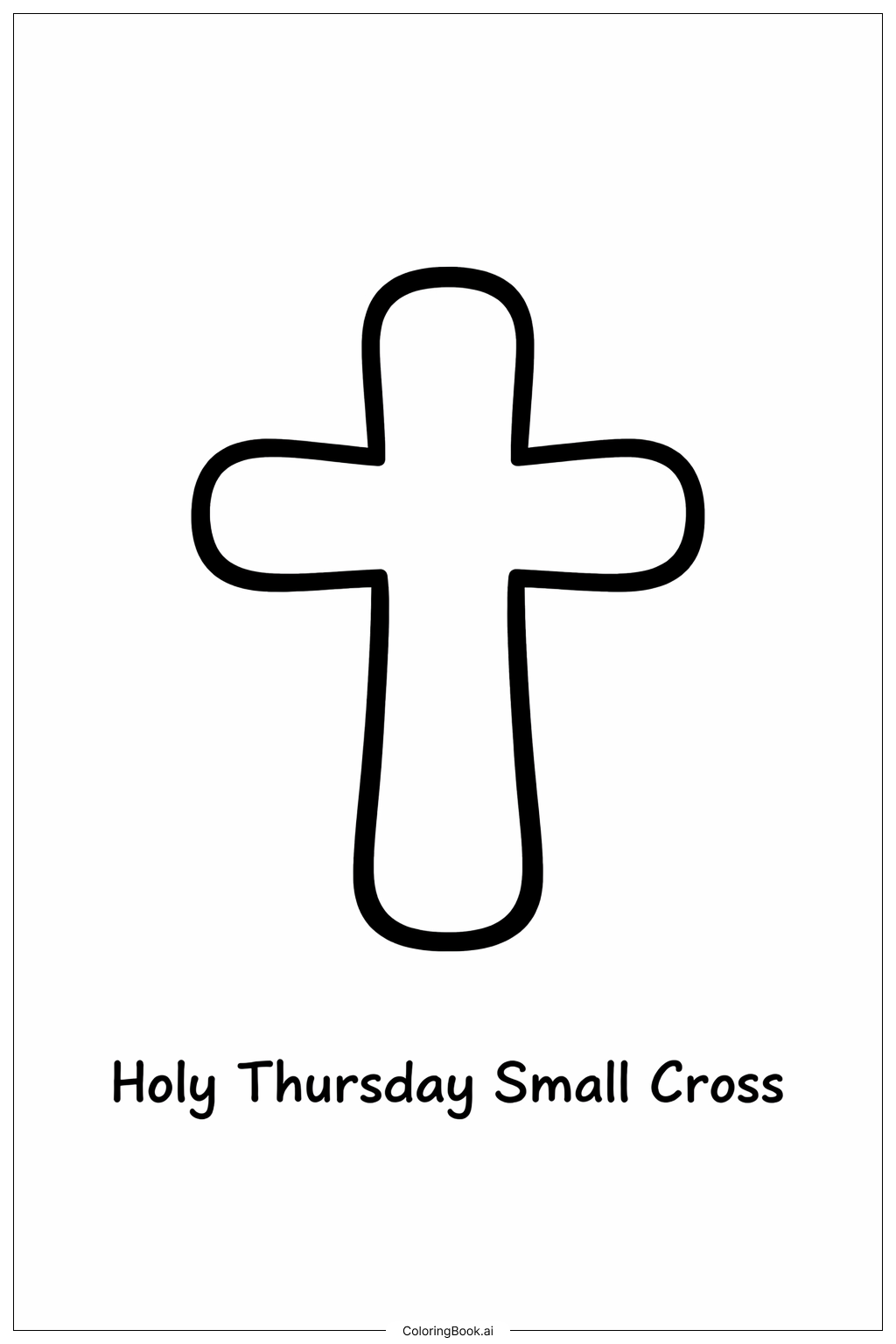 聖木曜日の小さな十字架の塗り絵ページ