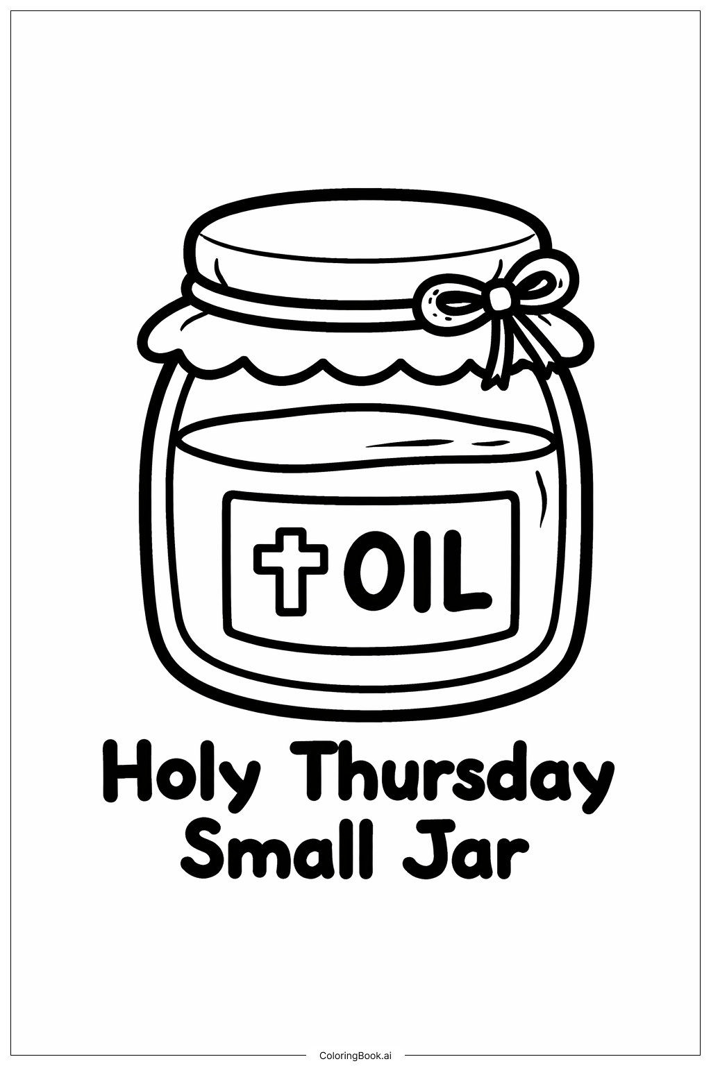 Página para colorear de Pequeño frasco del Jueves Santo