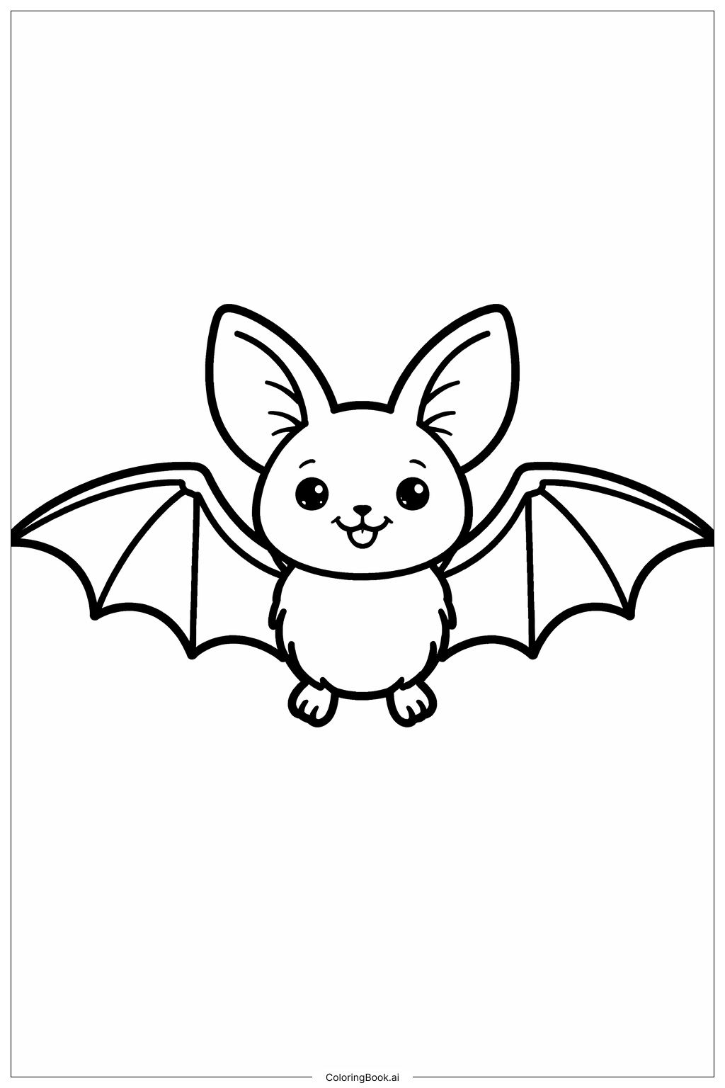  ホラーバットベビーの塗り絵ページ 