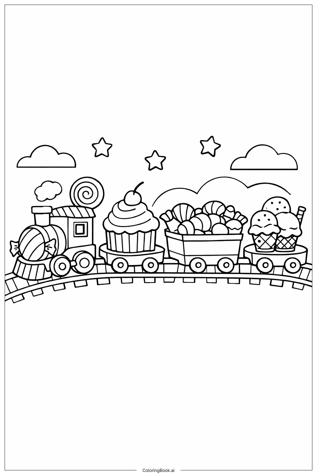 恐怖糖果列车填色页