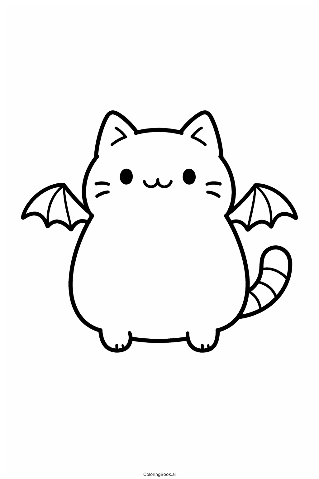  ホラーネコの友だちの塗り絵ページ 