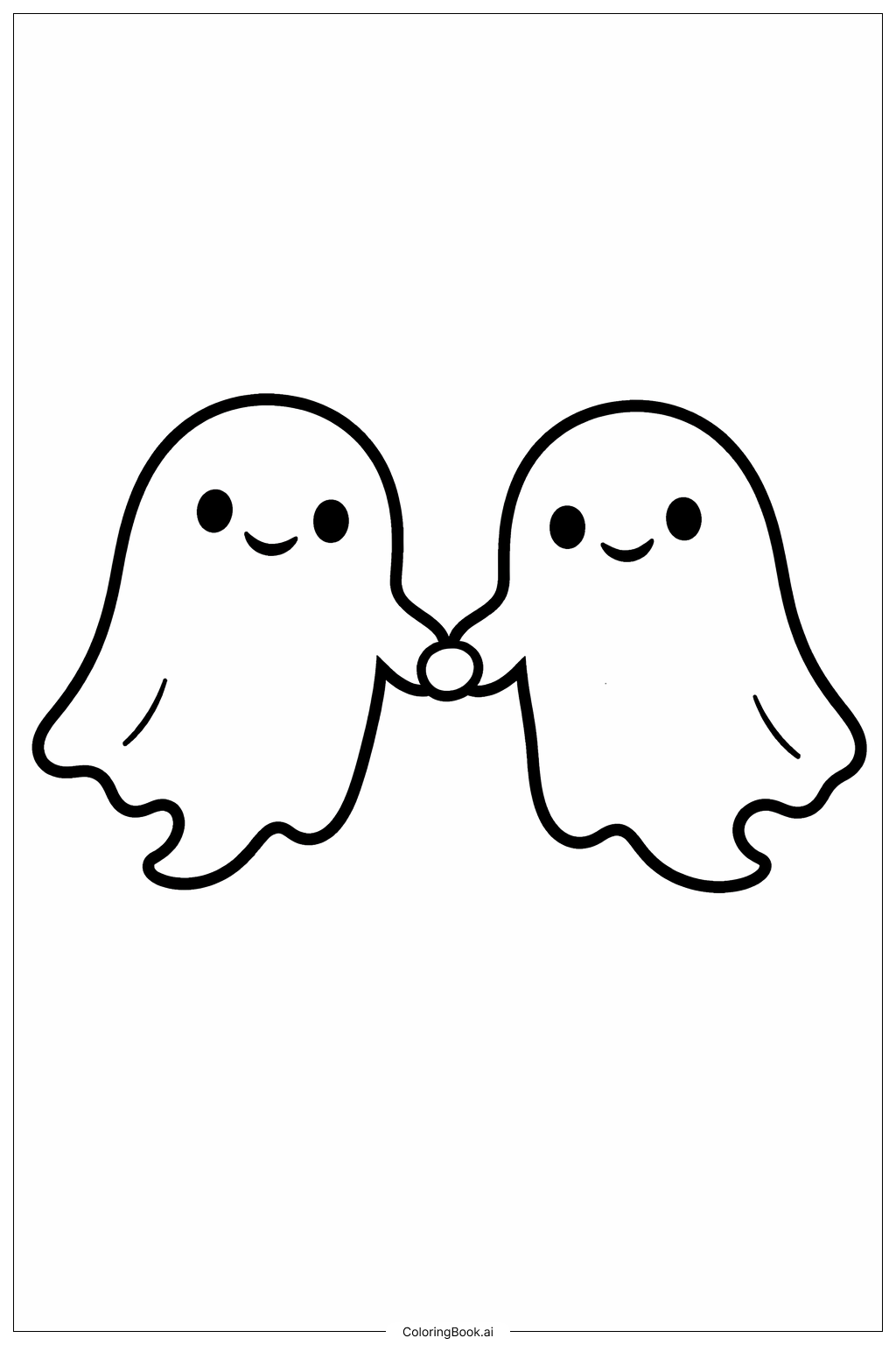  공포 유령 듀오 색칠공부 페이지 