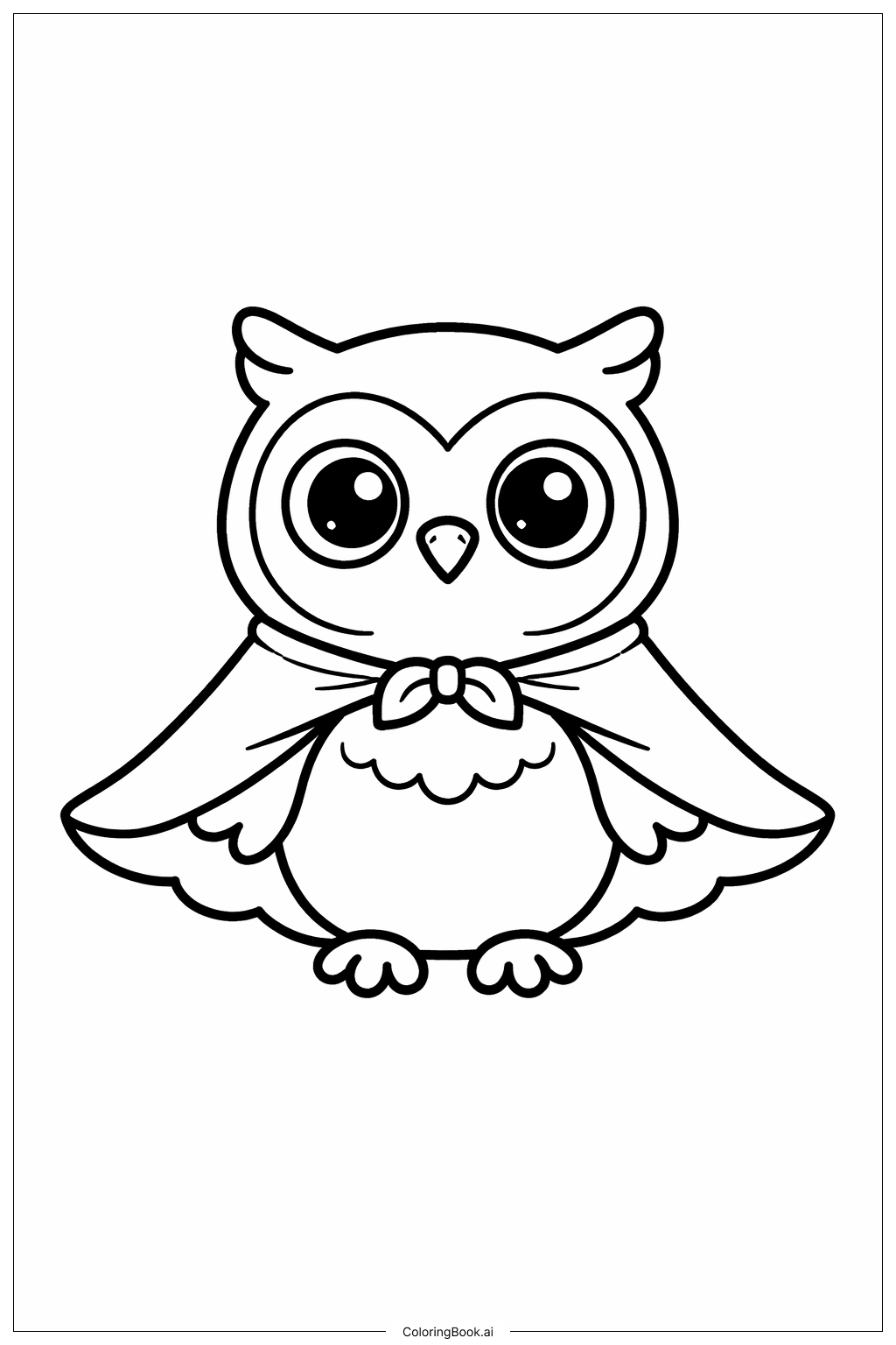  ホラーふくろうの友達の塗り絵ページ 