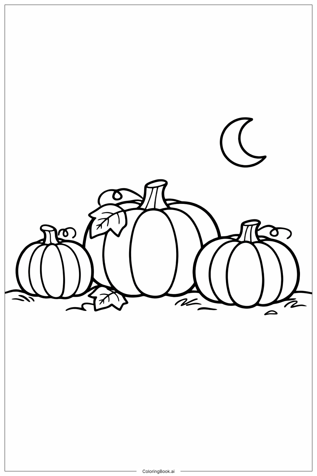  ホラーパンプキンパッチの塗り絵ページ 