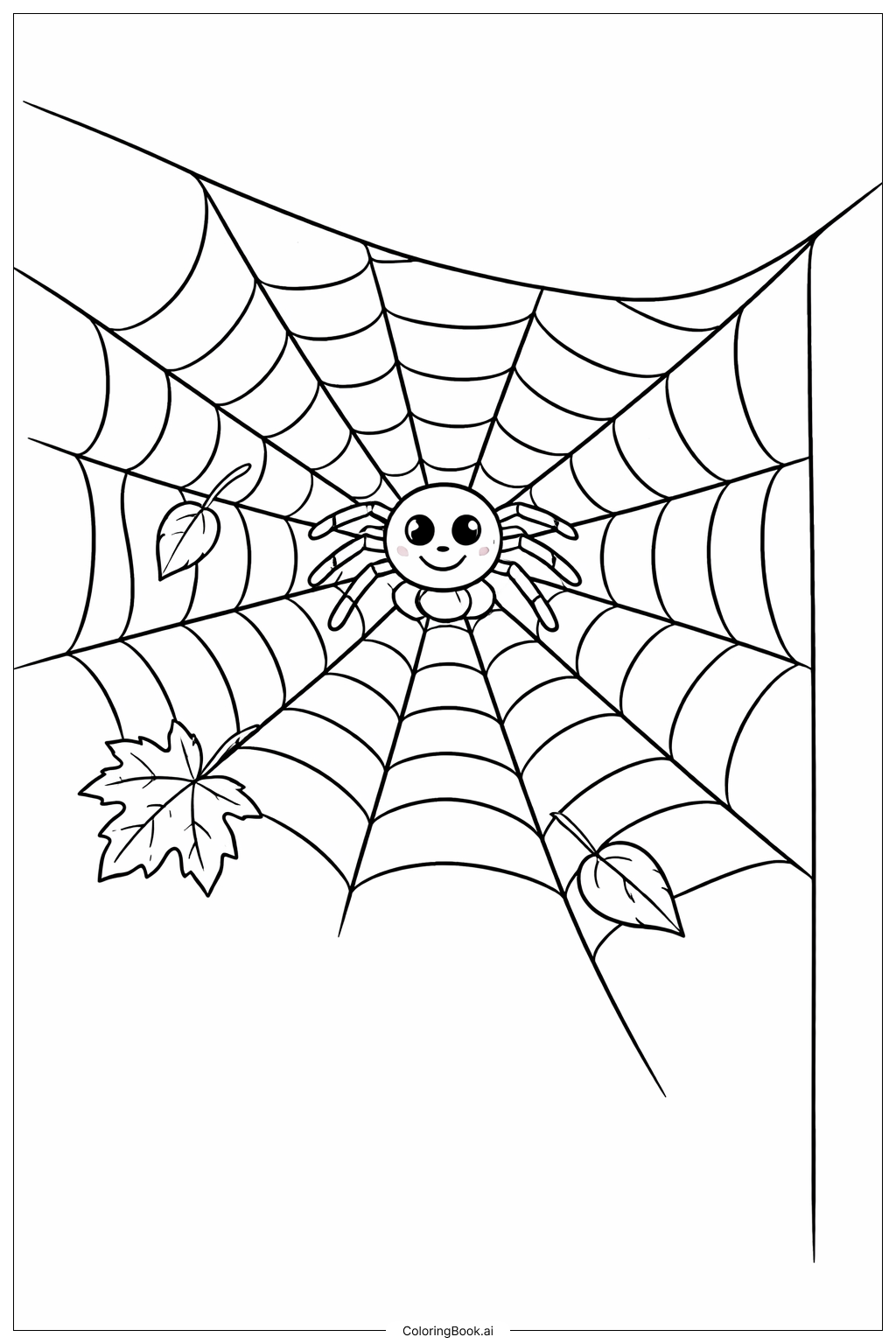  Página para colorear de Telaraña de Horror 