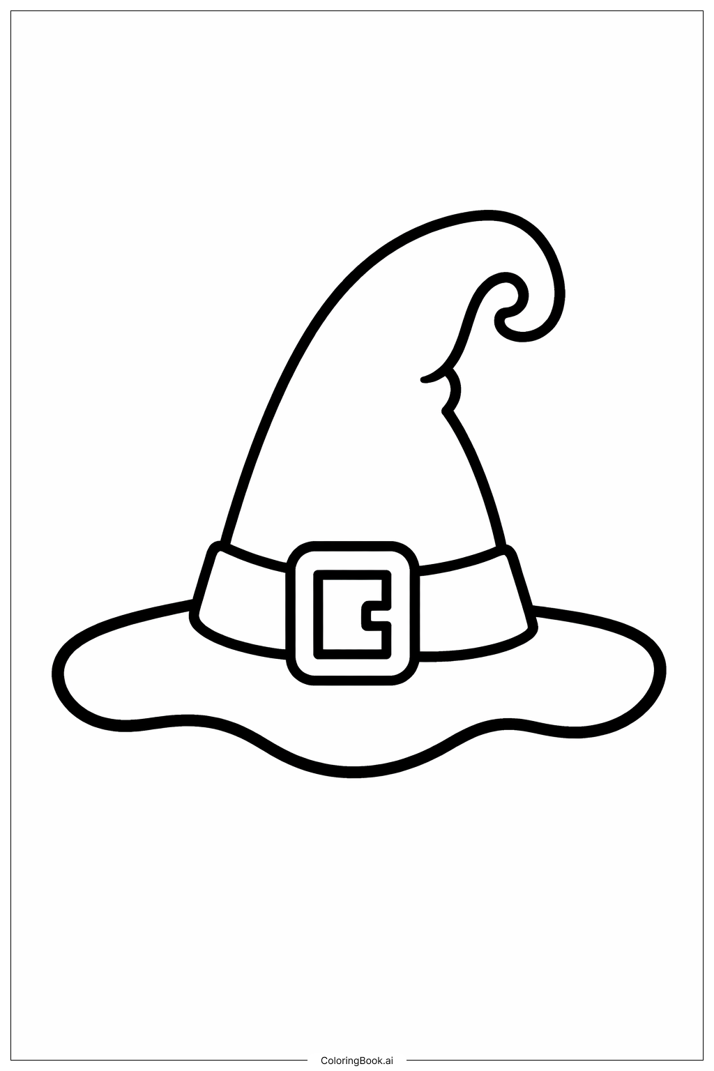  ホラー魔女の帽子の塗り絵ページ 