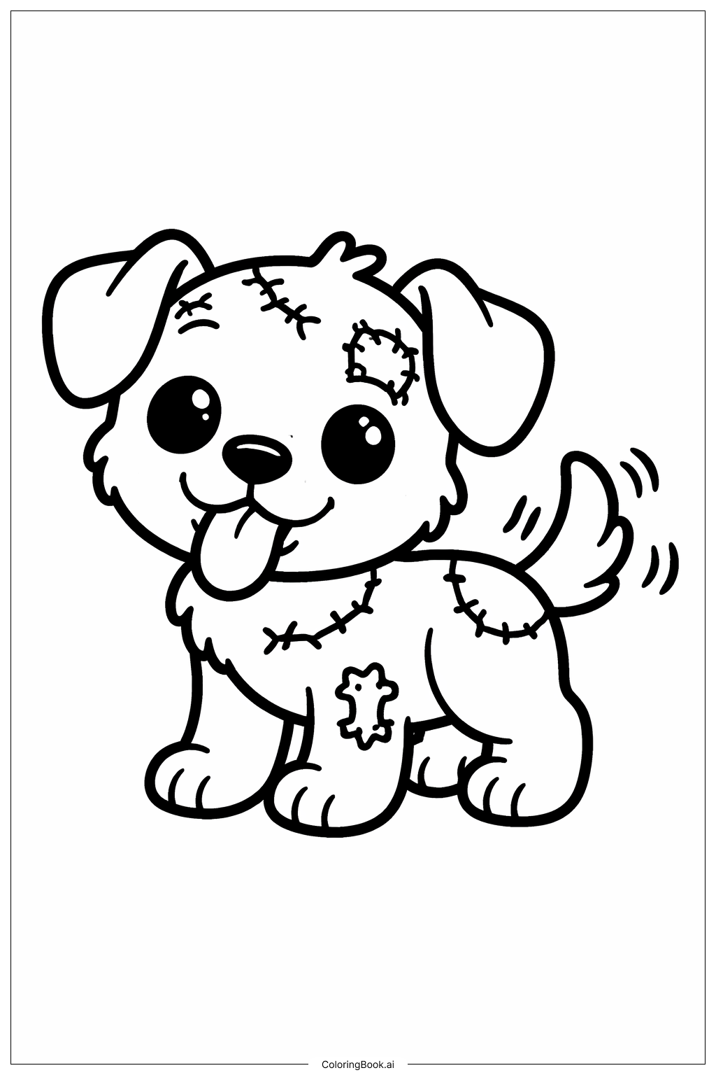  호러 좀비 강아지 색칠공부 페이지 