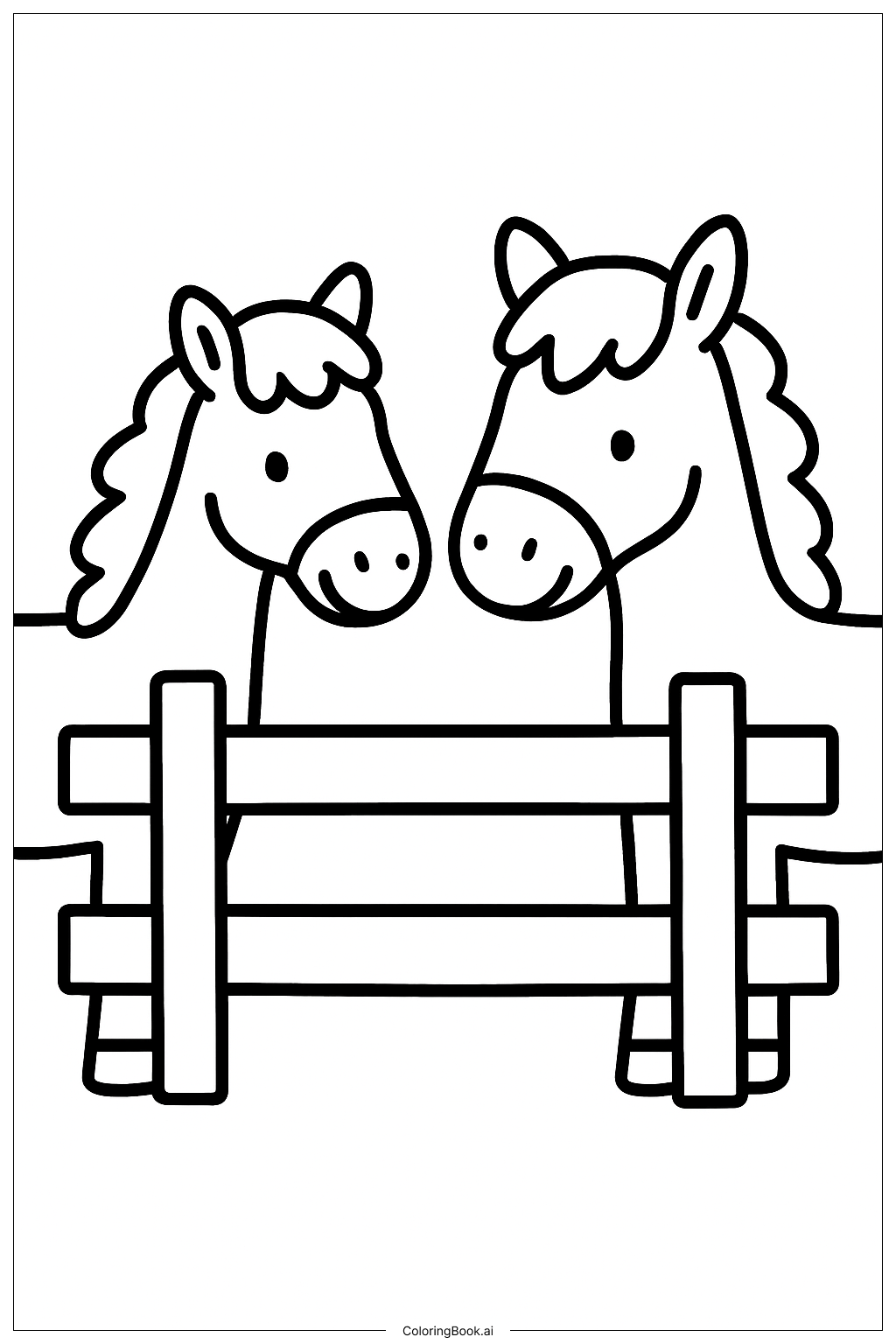 Cavalos ao Lado da Cerca