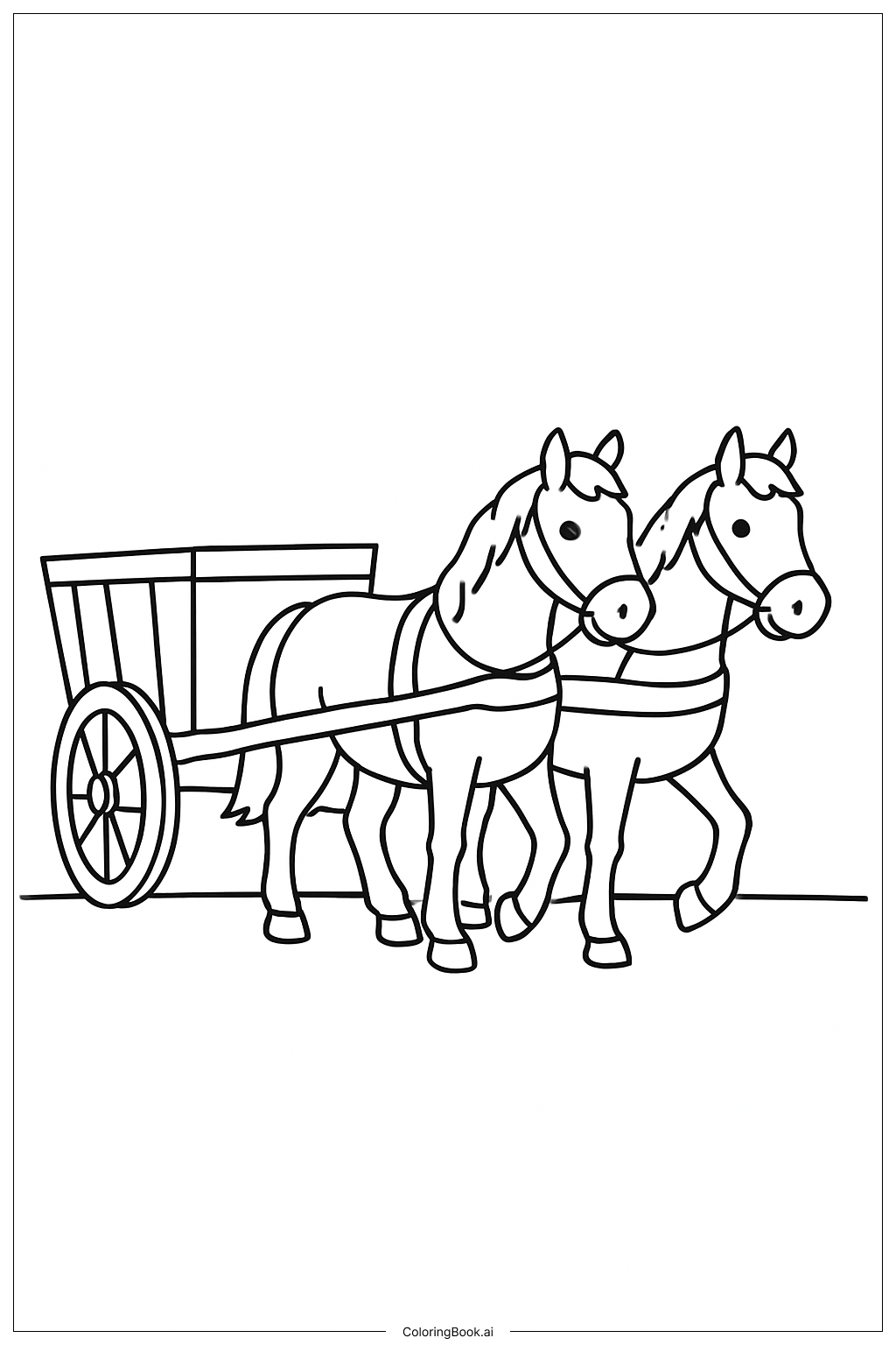  마차를 끄는 말 색칠공부 페이지 