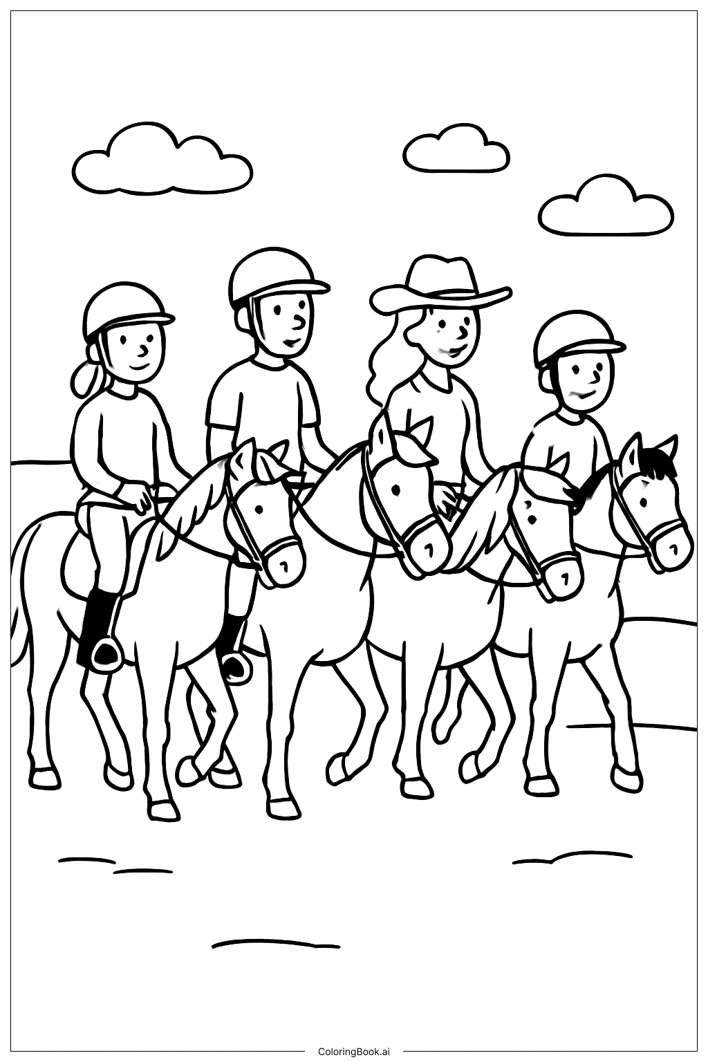  Trang tô màu Ngựa Có Người Cưỡi 