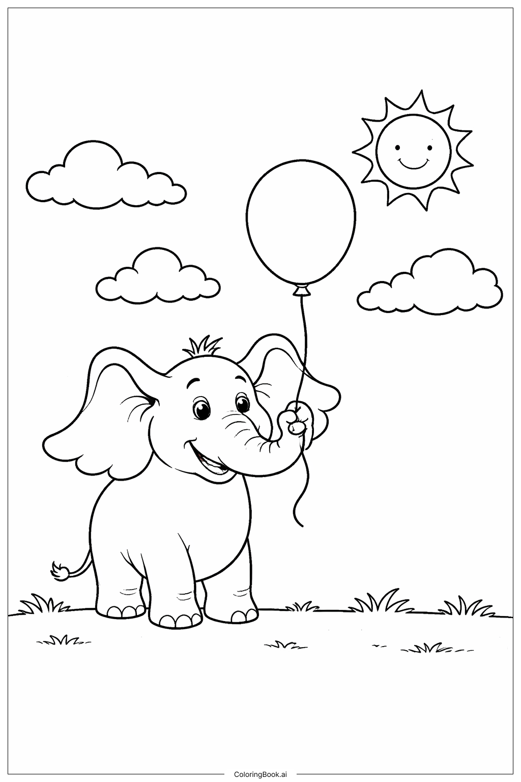  호튼이 누구를 듣고 풍선을 든 이야기 색칠공부 페이지 