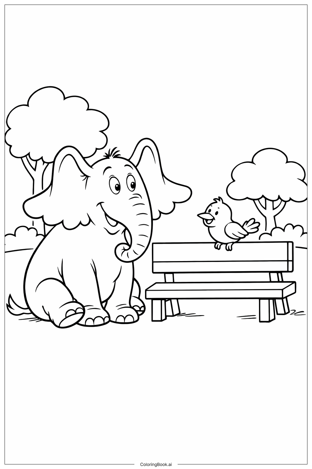  호튼이 후 후하는 소리 호튼과 새 친구 색칠공부 페이지 