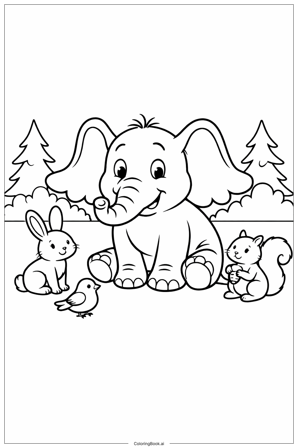 Page de coloriage Horton entend un cri Horton et les animaux de la forêt 