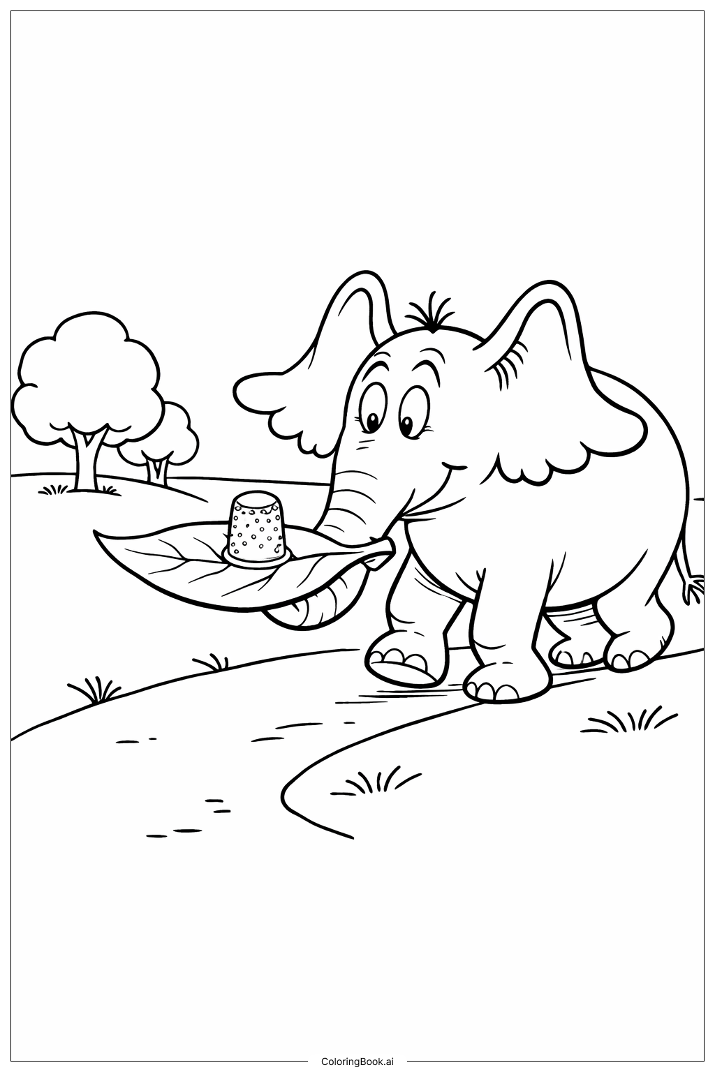  Horton Hears A Who Horton Carrying Thimble Coloring Page 