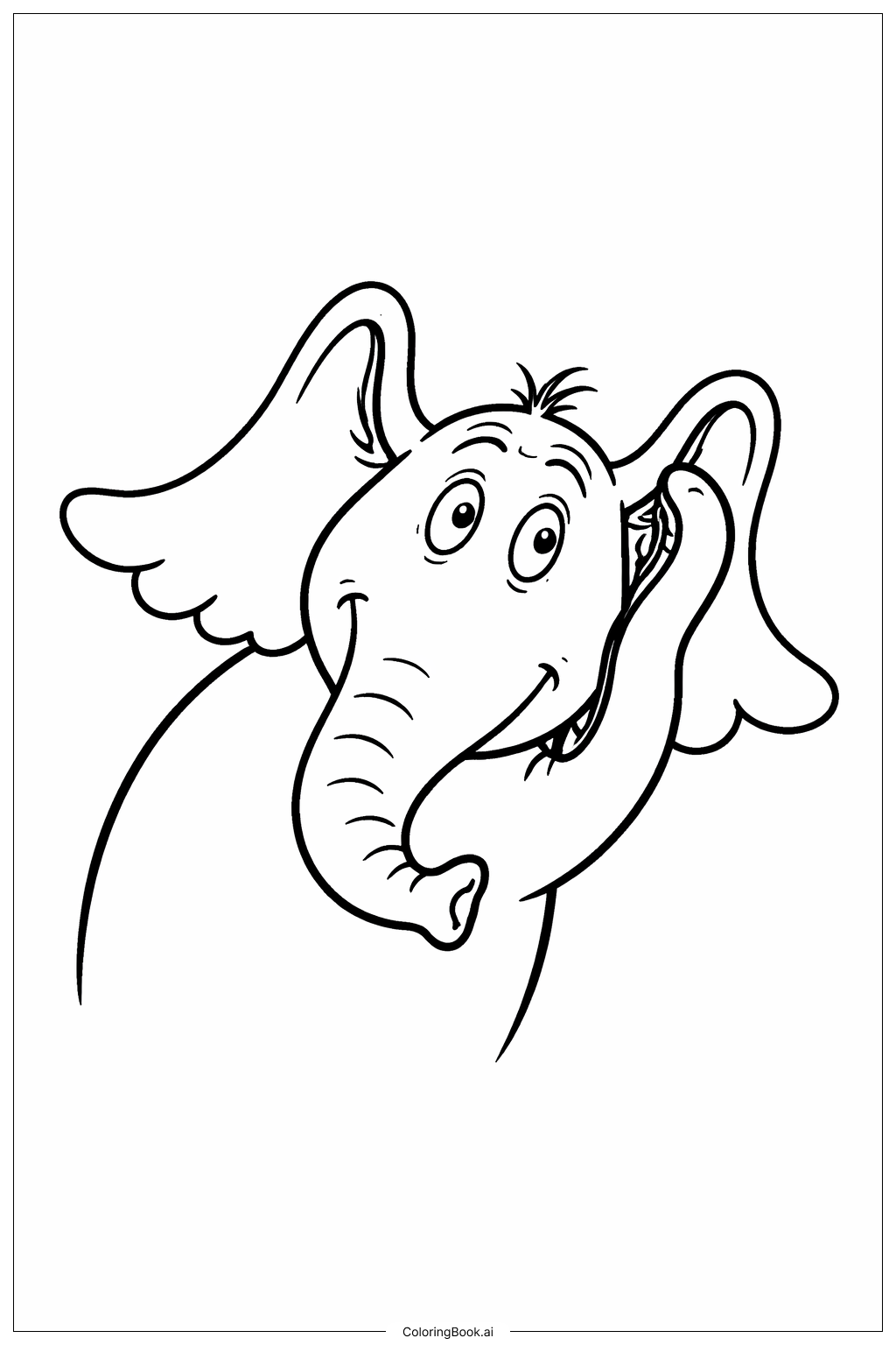  호튼이 누구를 듣고 있어요 호튼이 귀 기울이고 있어요 색칠공부 페이지 