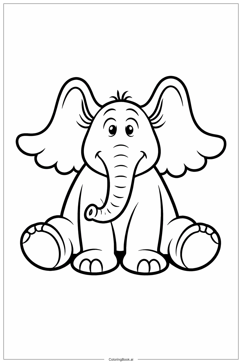  Page de coloriage Horton entend un Qui Horton assis 