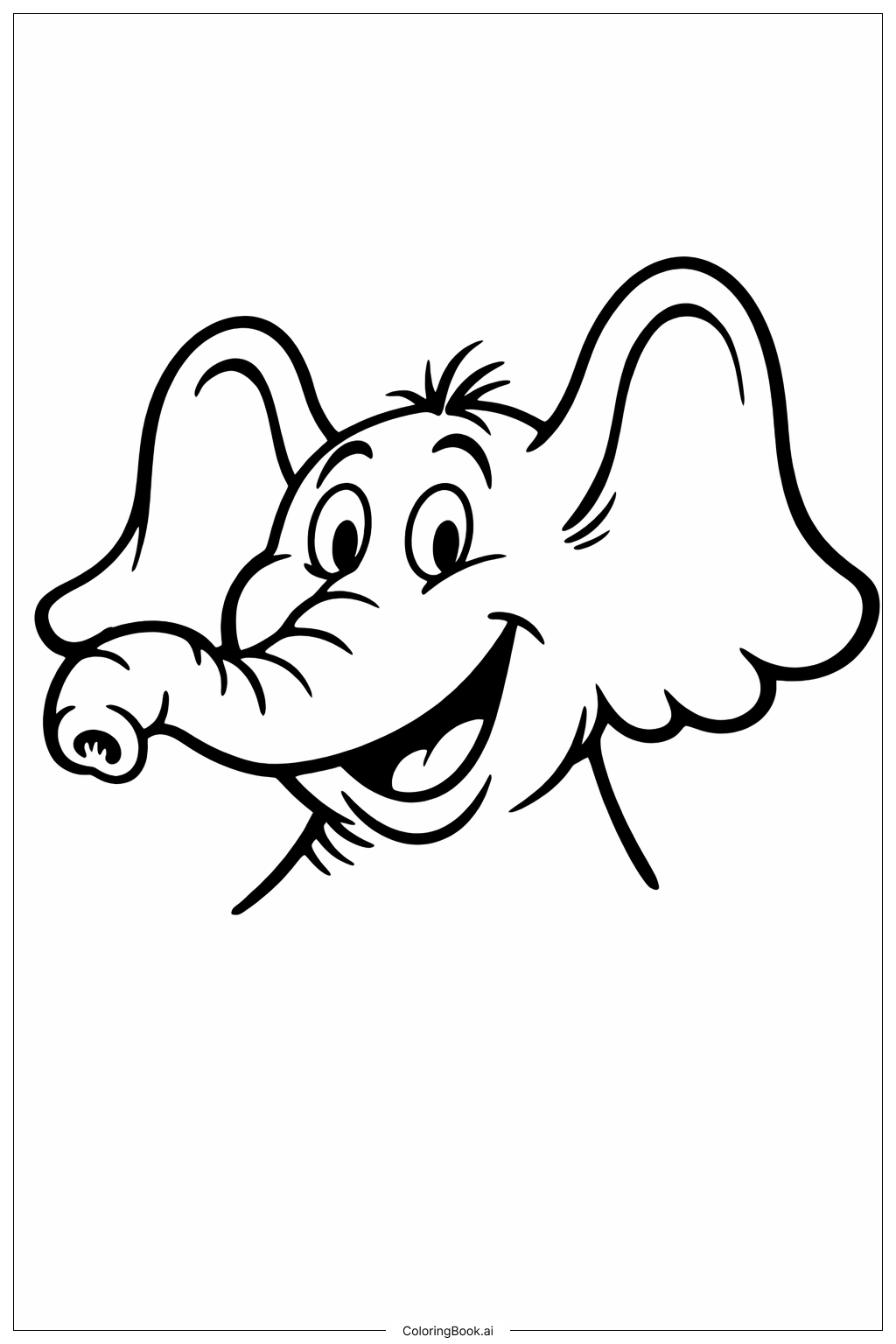  Page de coloriage Horton entend un Qui Horton souriant 