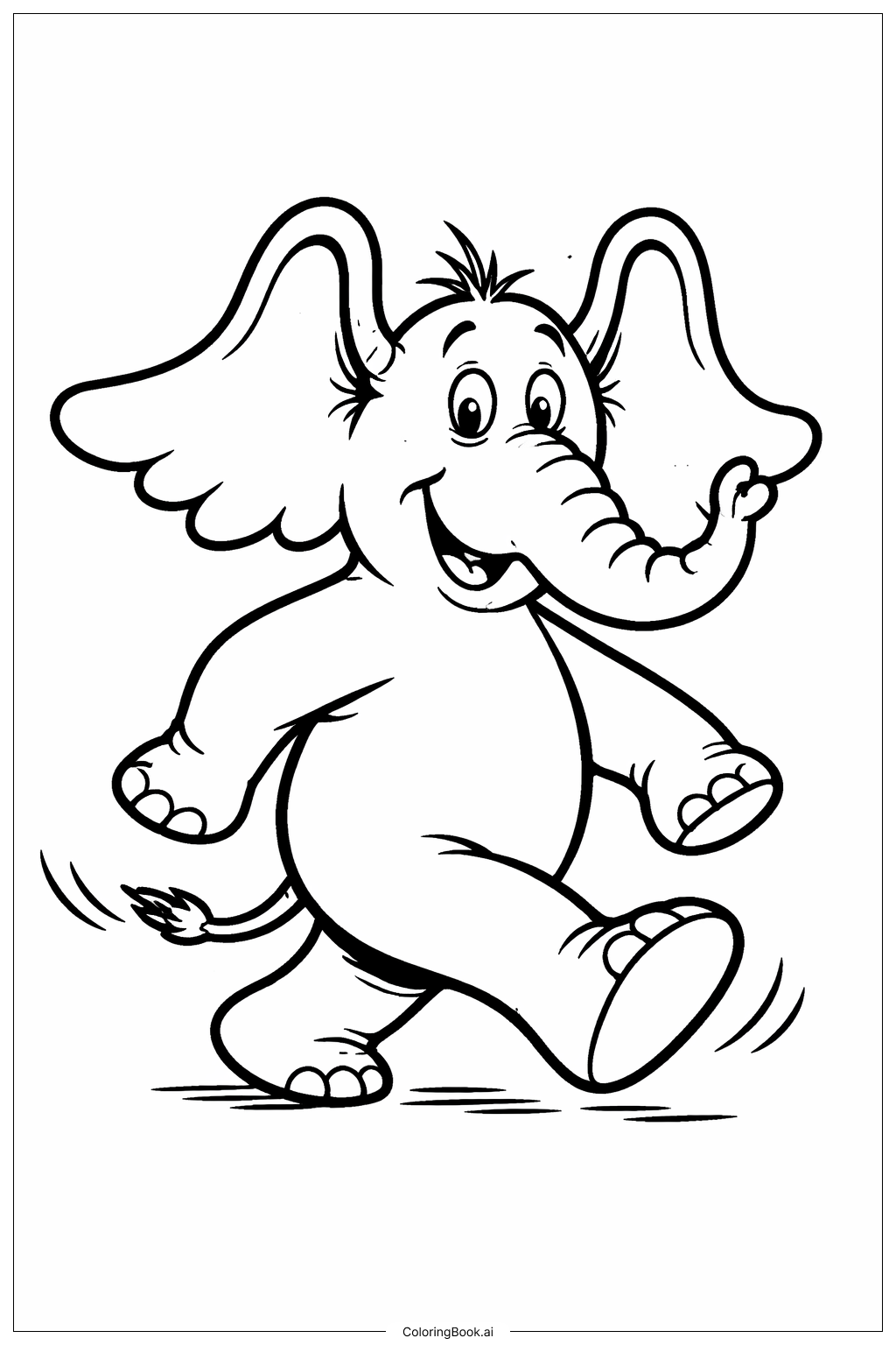  Page de coloriage Horton entend un Qui Horton marche 