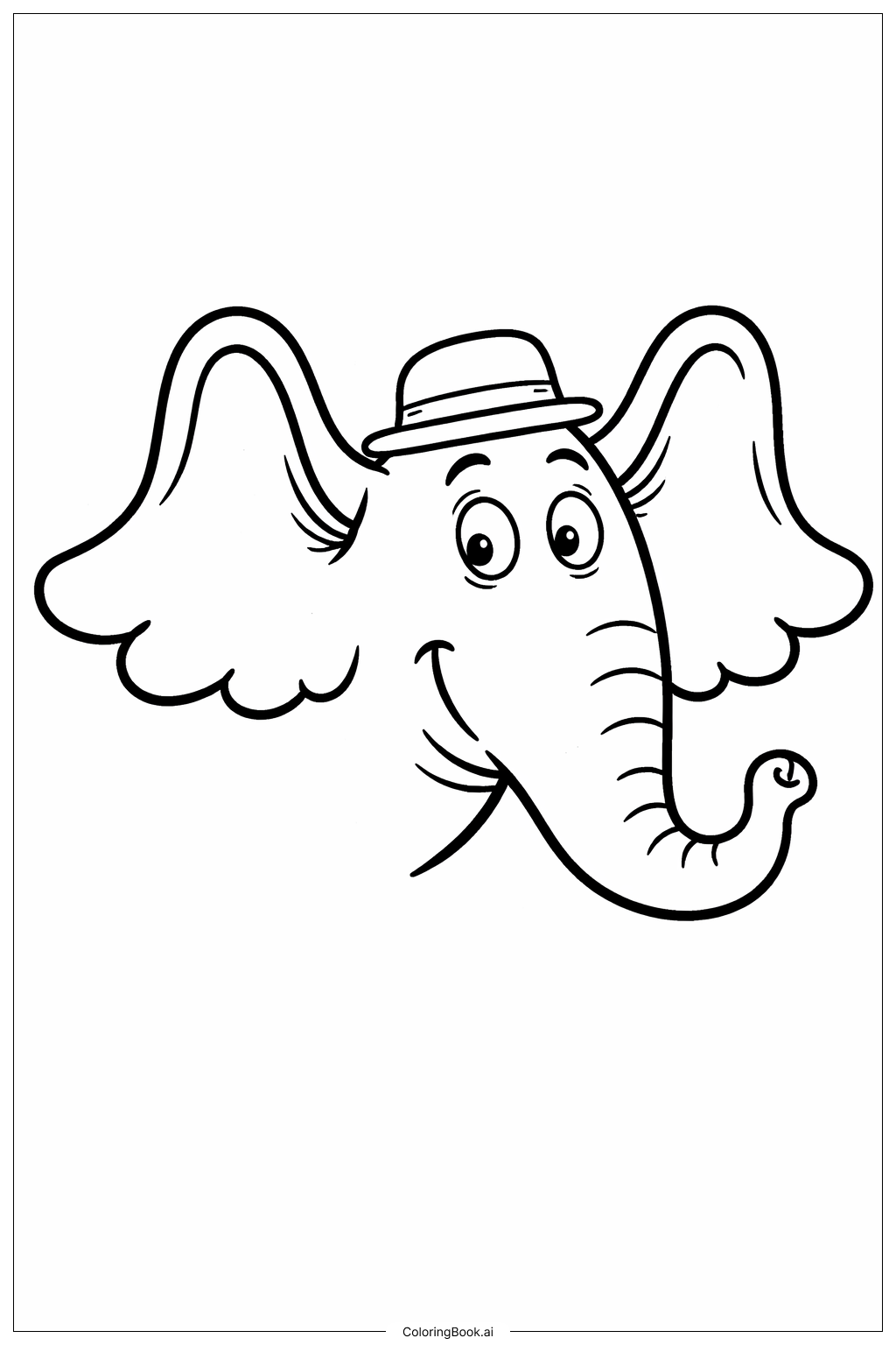  Page de coloriage Horton entend un Qui Horton avec chapeau 
