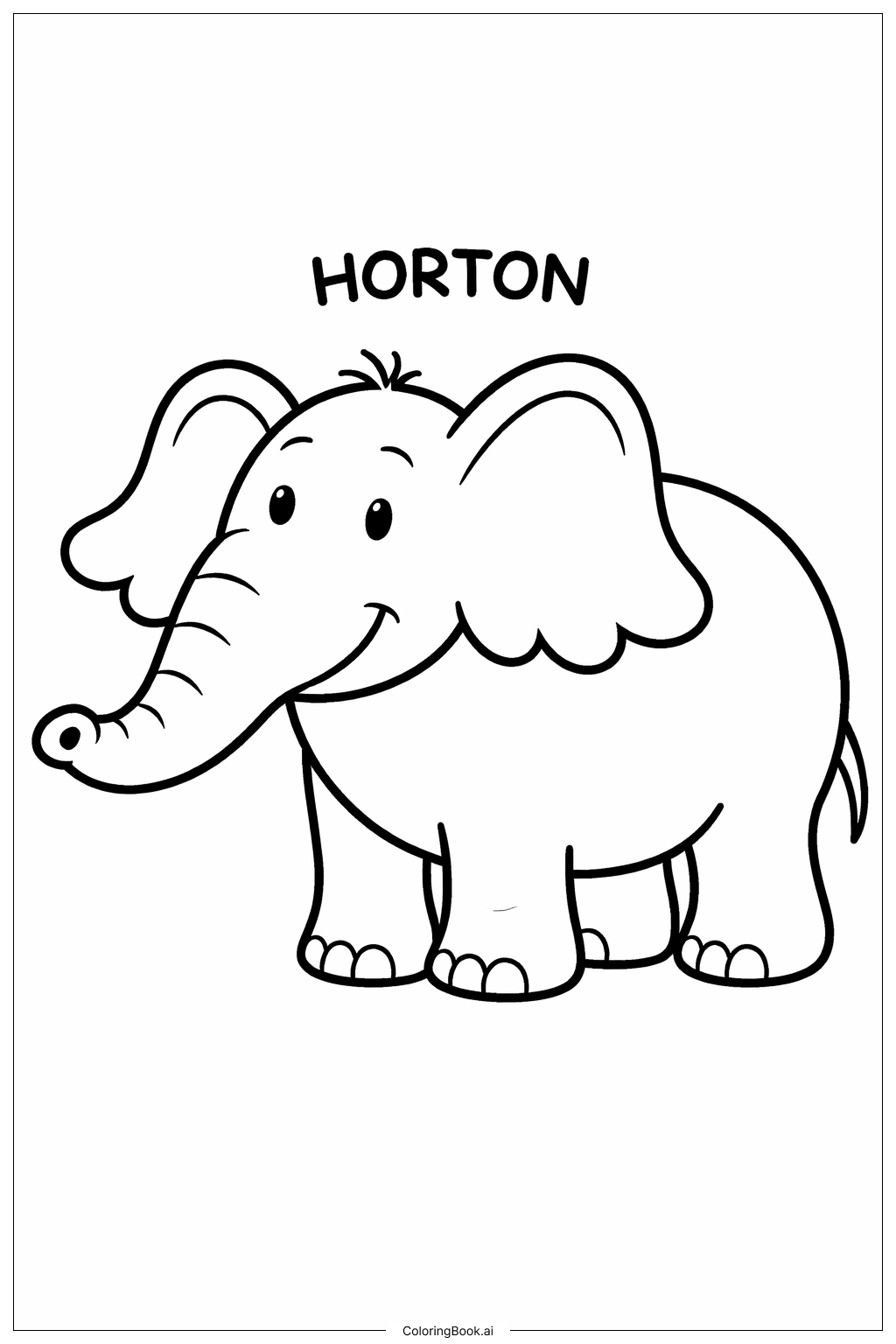  Page de coloriage Horton entend un Qui Simple Horton 