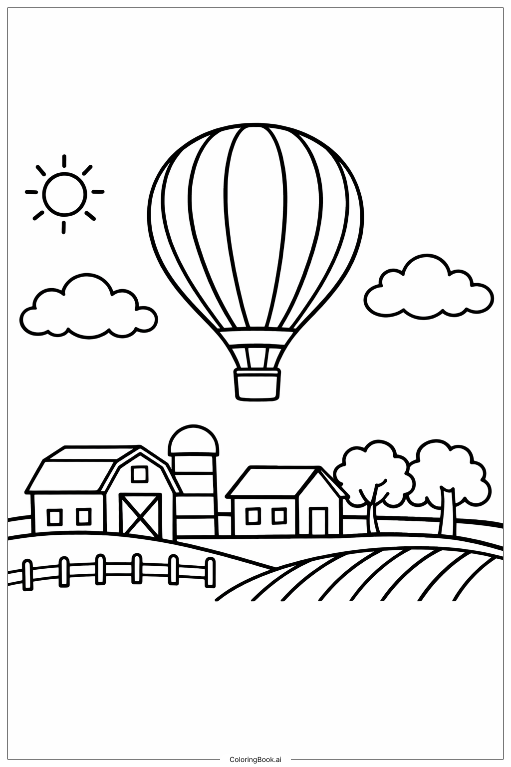 농장 위의 열기구