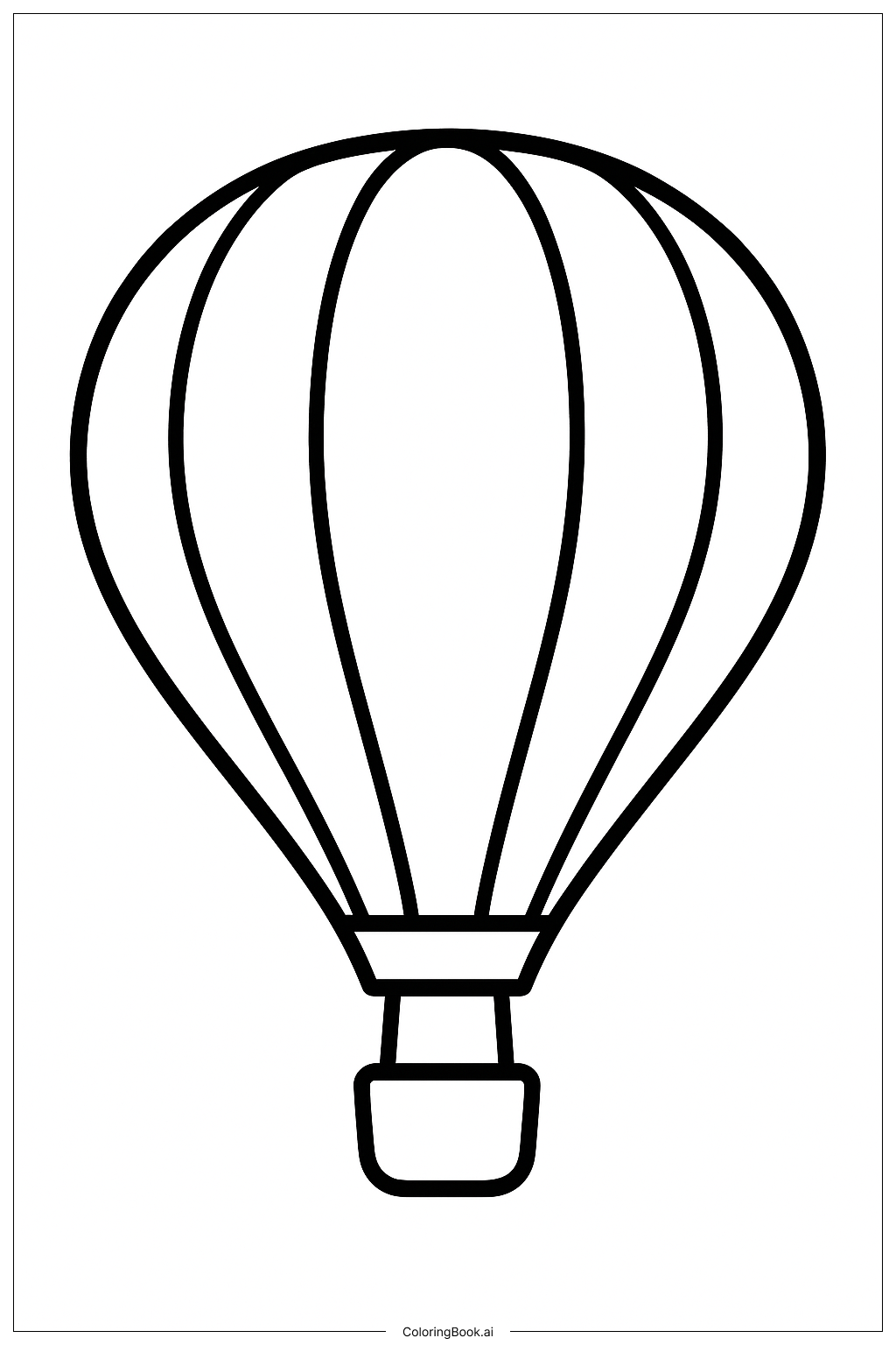  Grober Umriss Heißluftballons Ausmalseite 