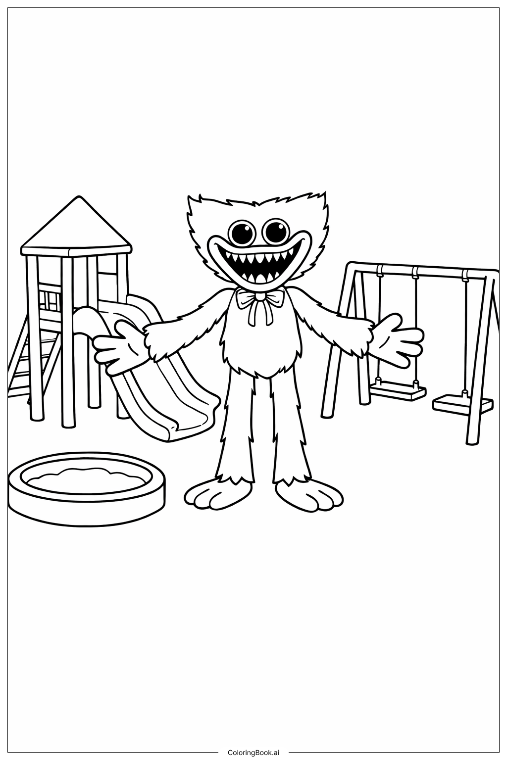 놀이터의 허기 워기 색칠공부 페이지