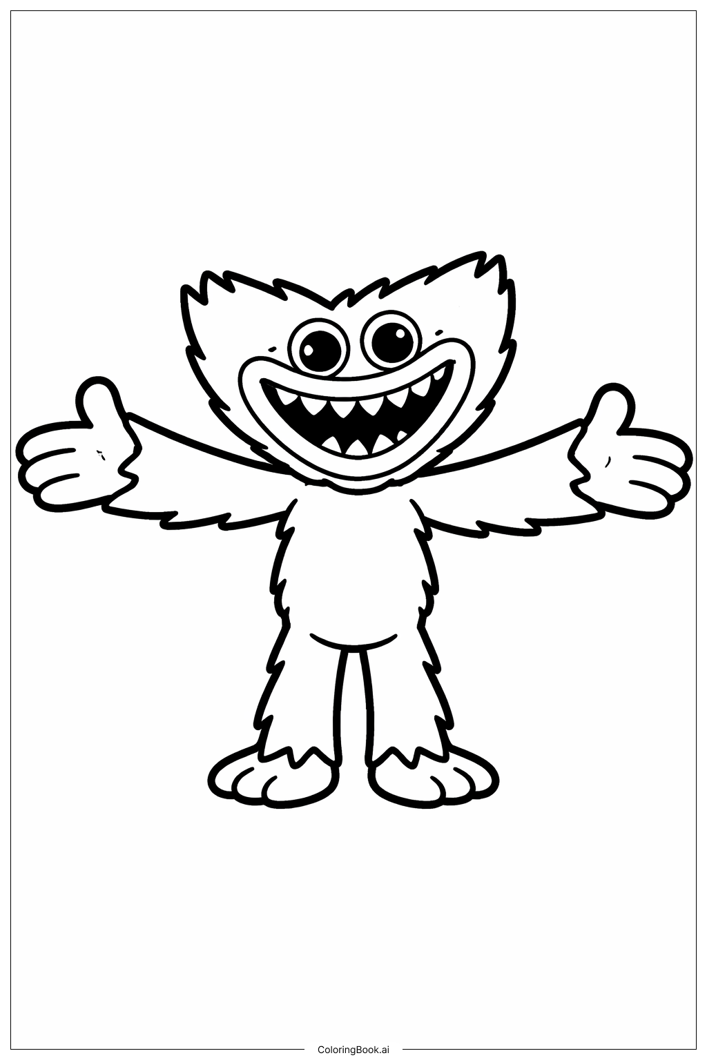  ハギーワギーの大きなハグの塗り絵ページ 