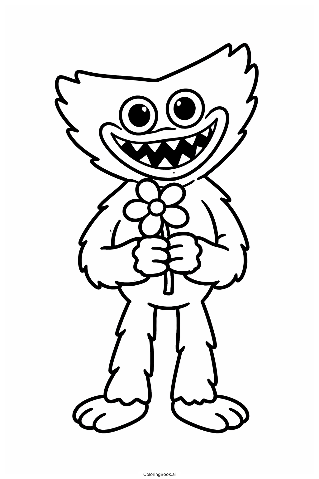  ハギーワギーフラワーの塗り絵ページ 